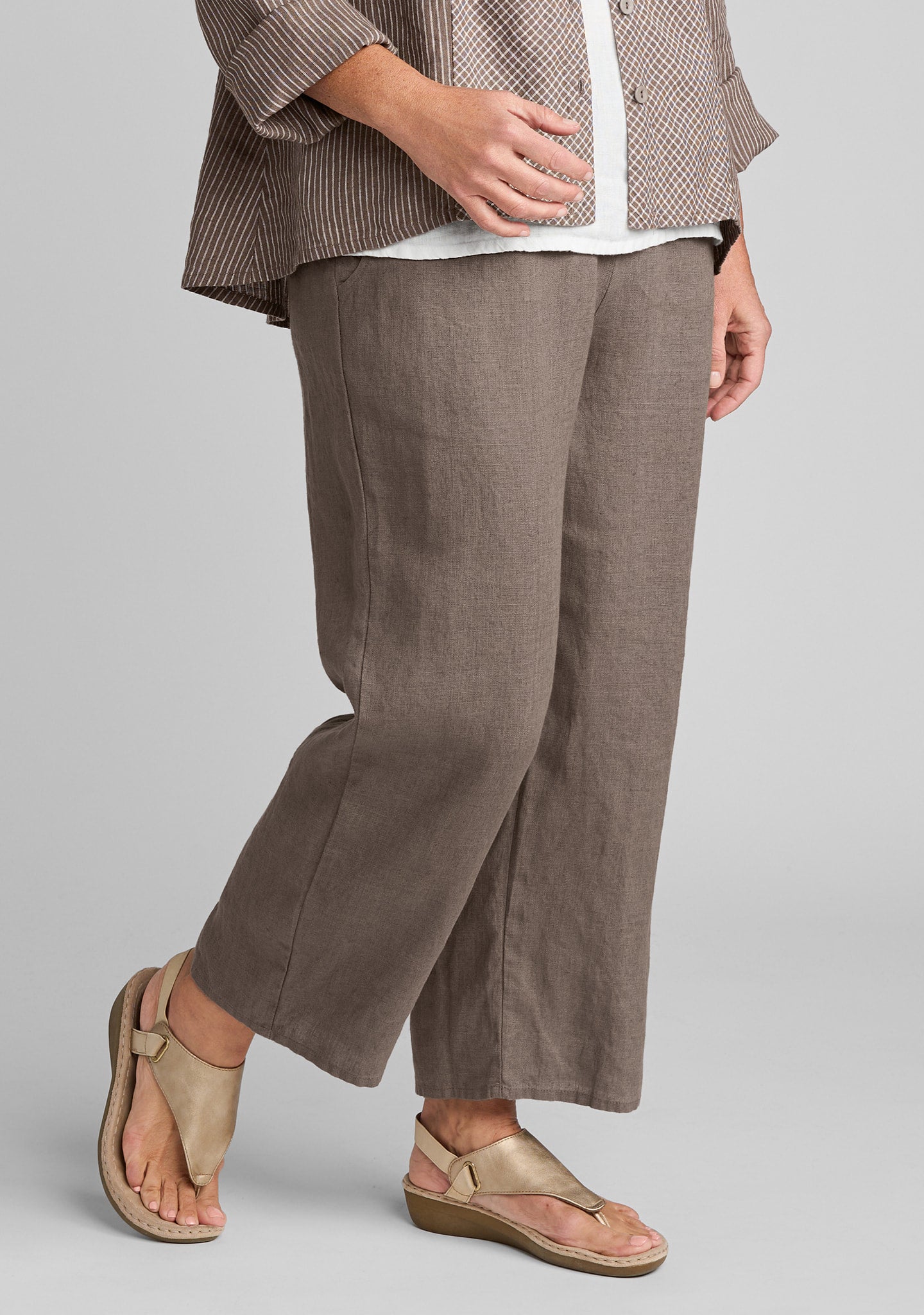 Floods - Linen Pants With Elastic Waist – FLAX