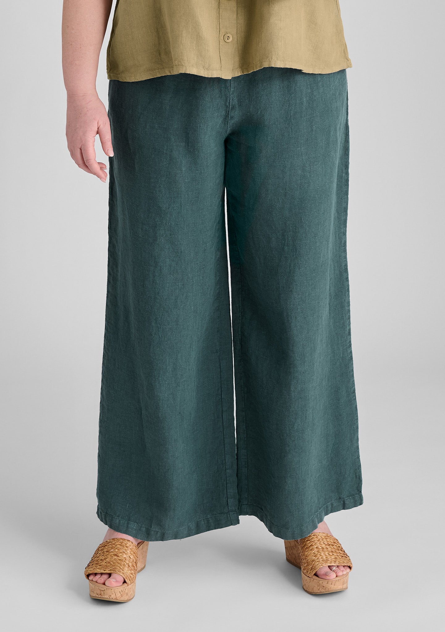 flowing pant linen pants green