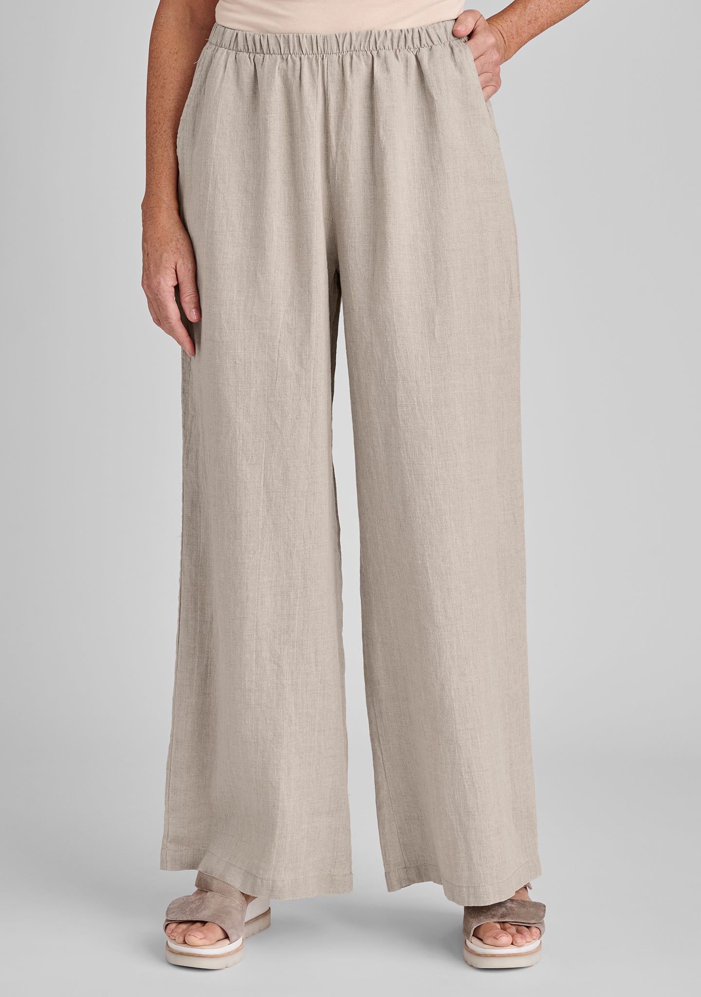 Flowing Pant Linen Pants With Elastic Waist