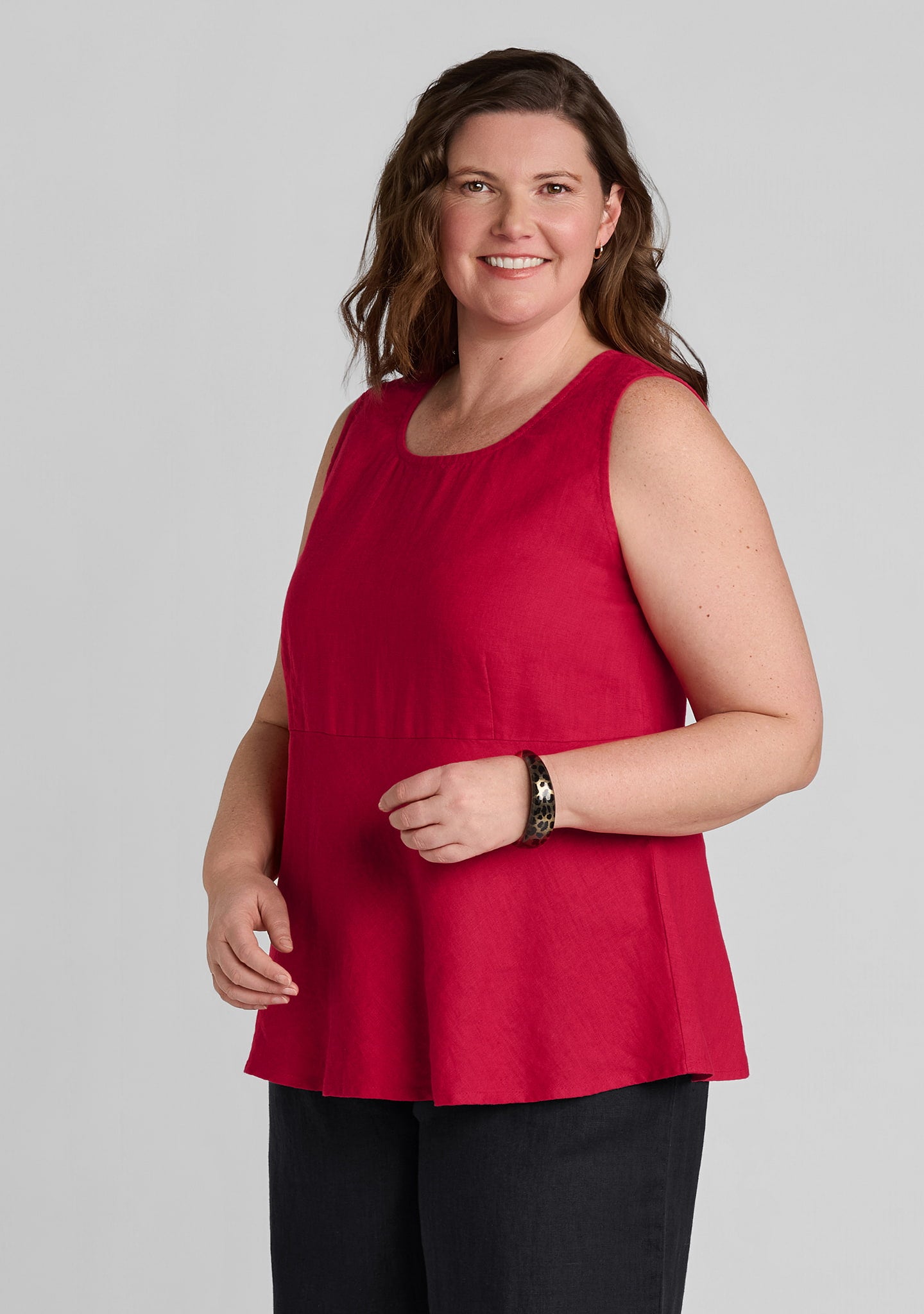 flowing tank linen tank top red