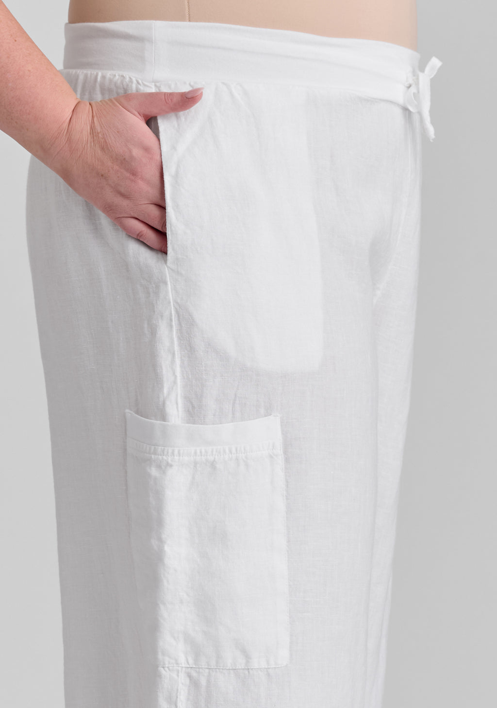 full time pant linen drawstring pants details