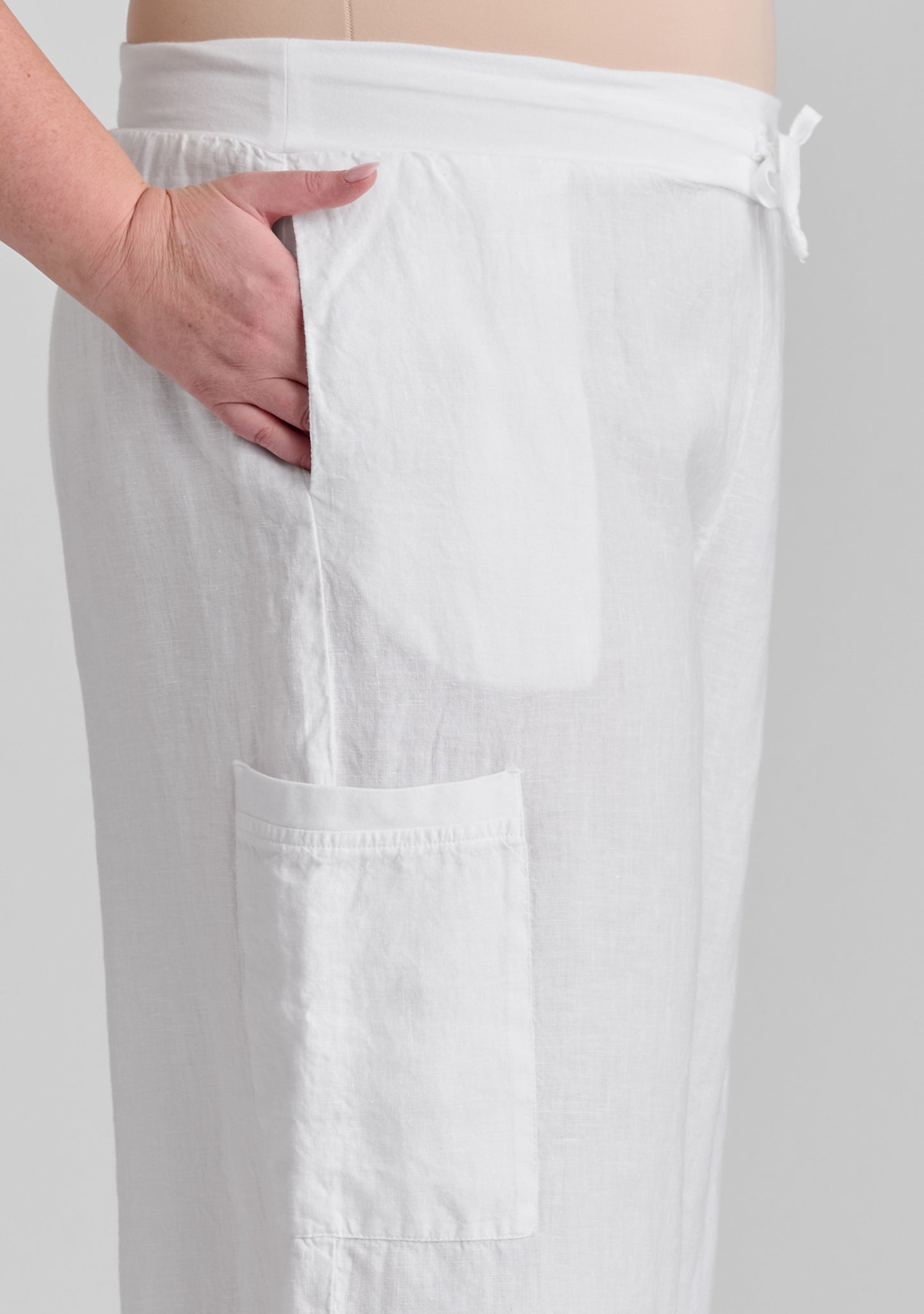 full time pant linen drawstring pants details