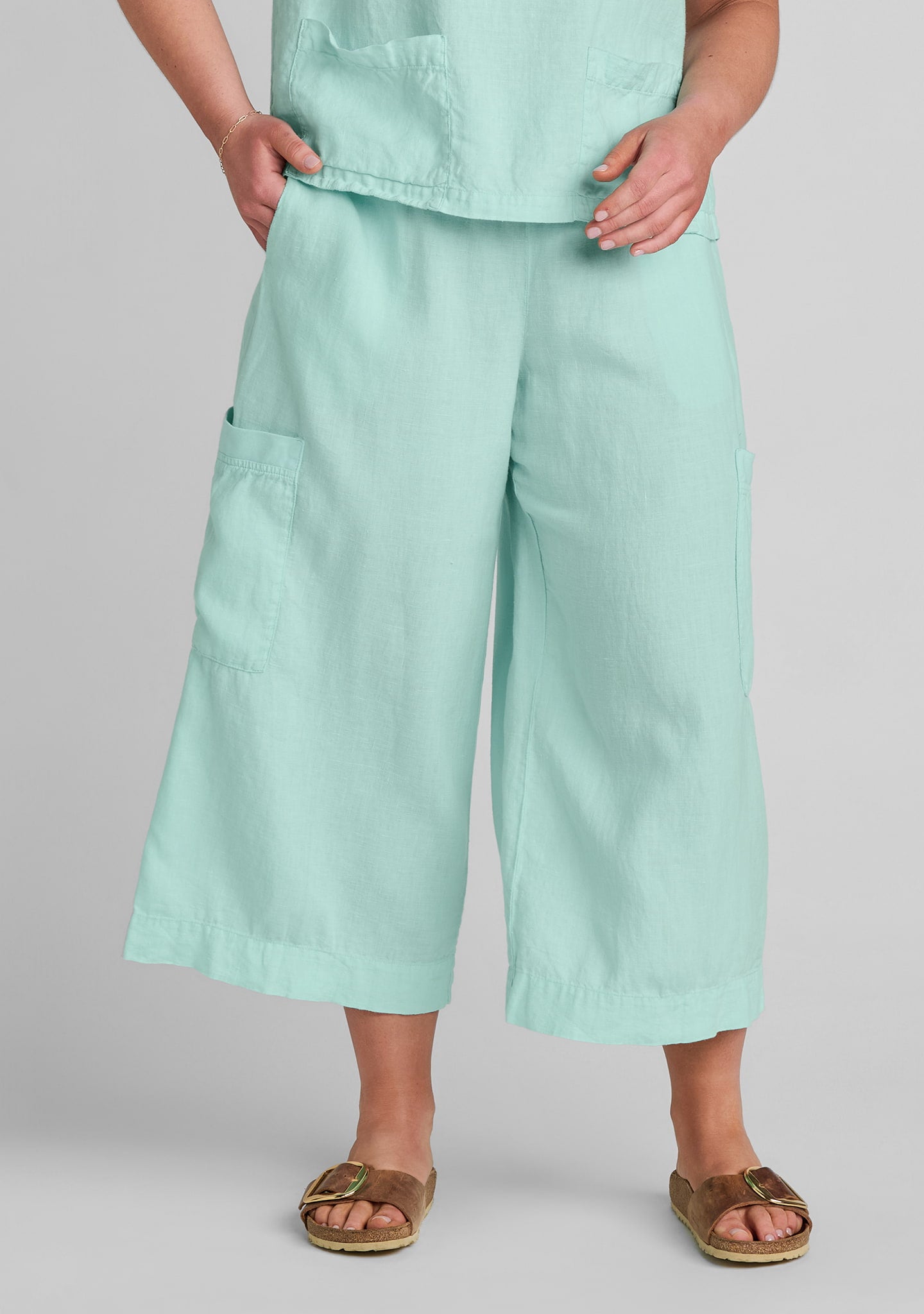 Full Time Pant - Linen Drawstring Pants - Seagreen