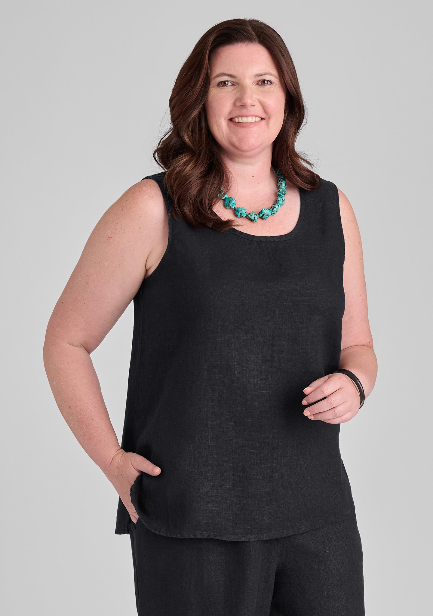 Fundamental Tank - Linen Tank Top - Black