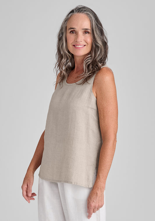 fundamental tank linen tank top natural