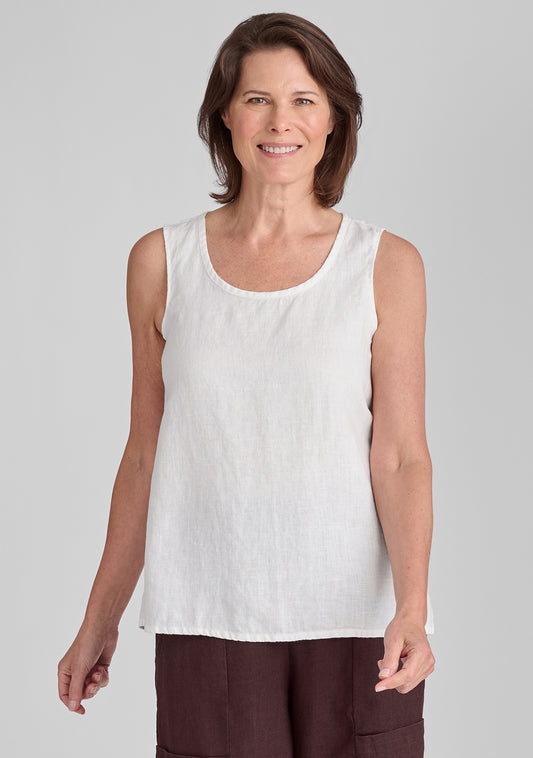 fundamental tank linen tank top white