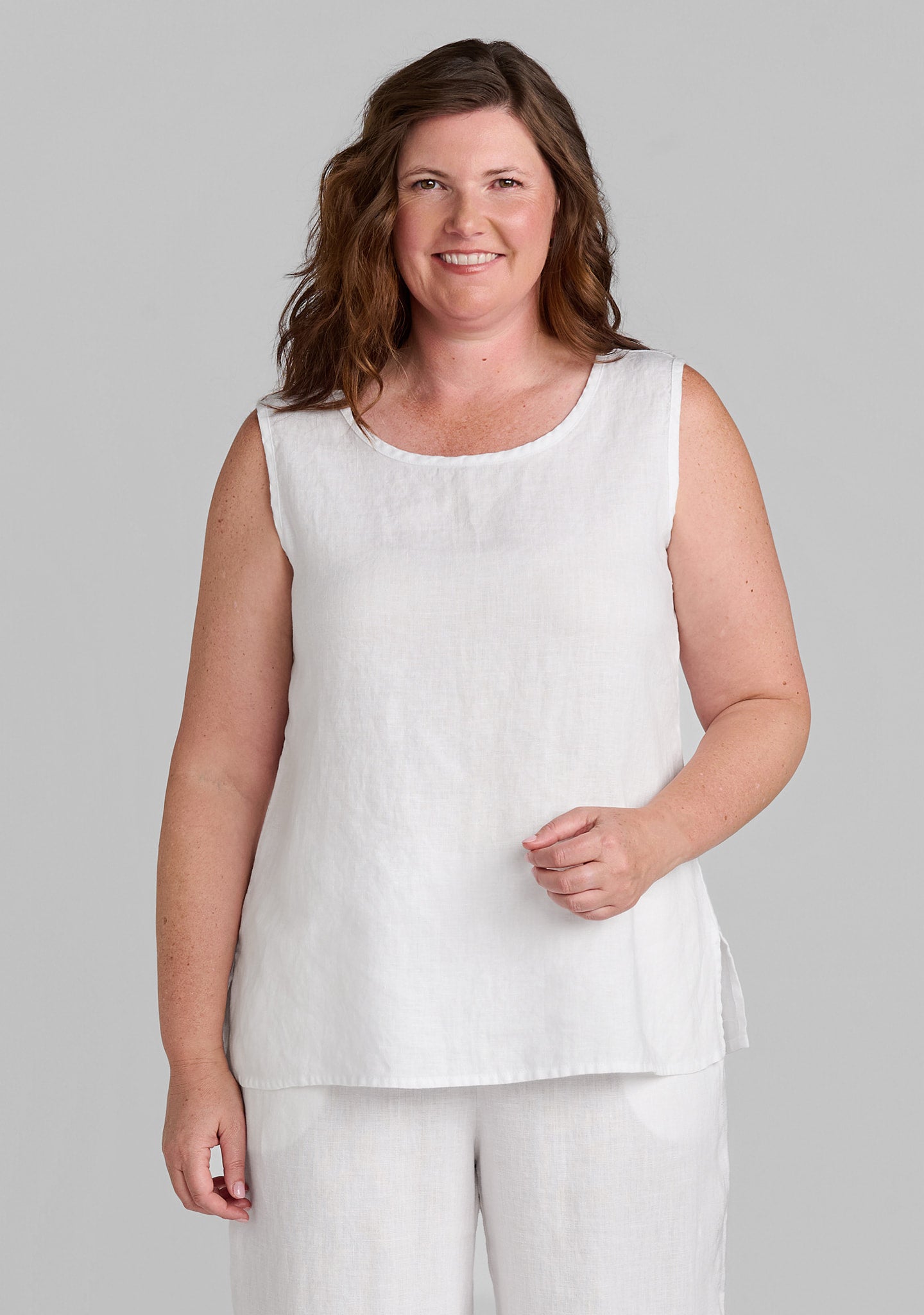 トップス HIGH DENSITY FINX LINEN WEATHER TANK AURALEE HIGH DENSITY FINX LINEN WEATHER TANK 