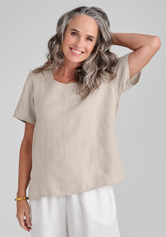 fundamental tee linen t shirt natural