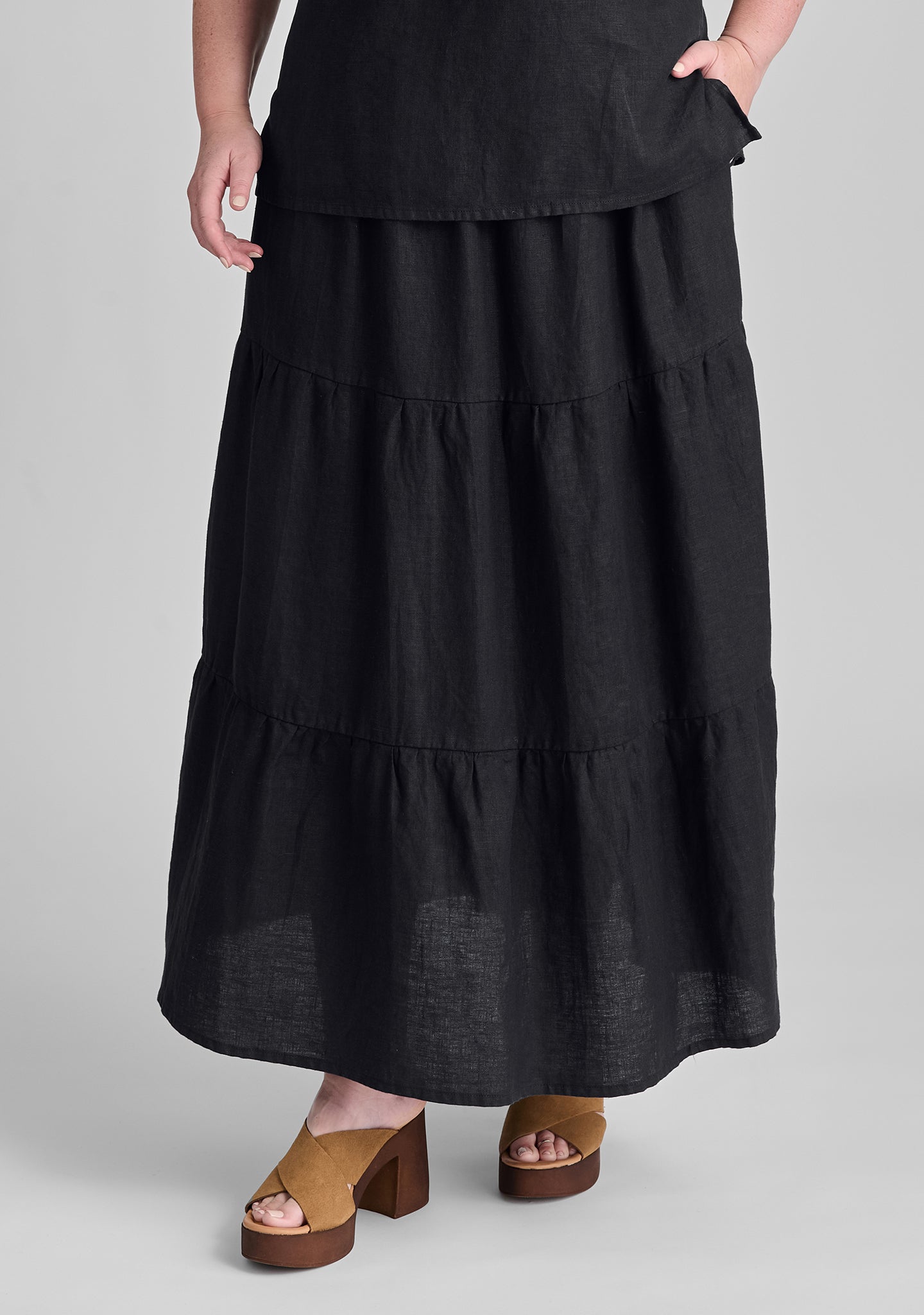 gaia skirt linen maxi skirt black
