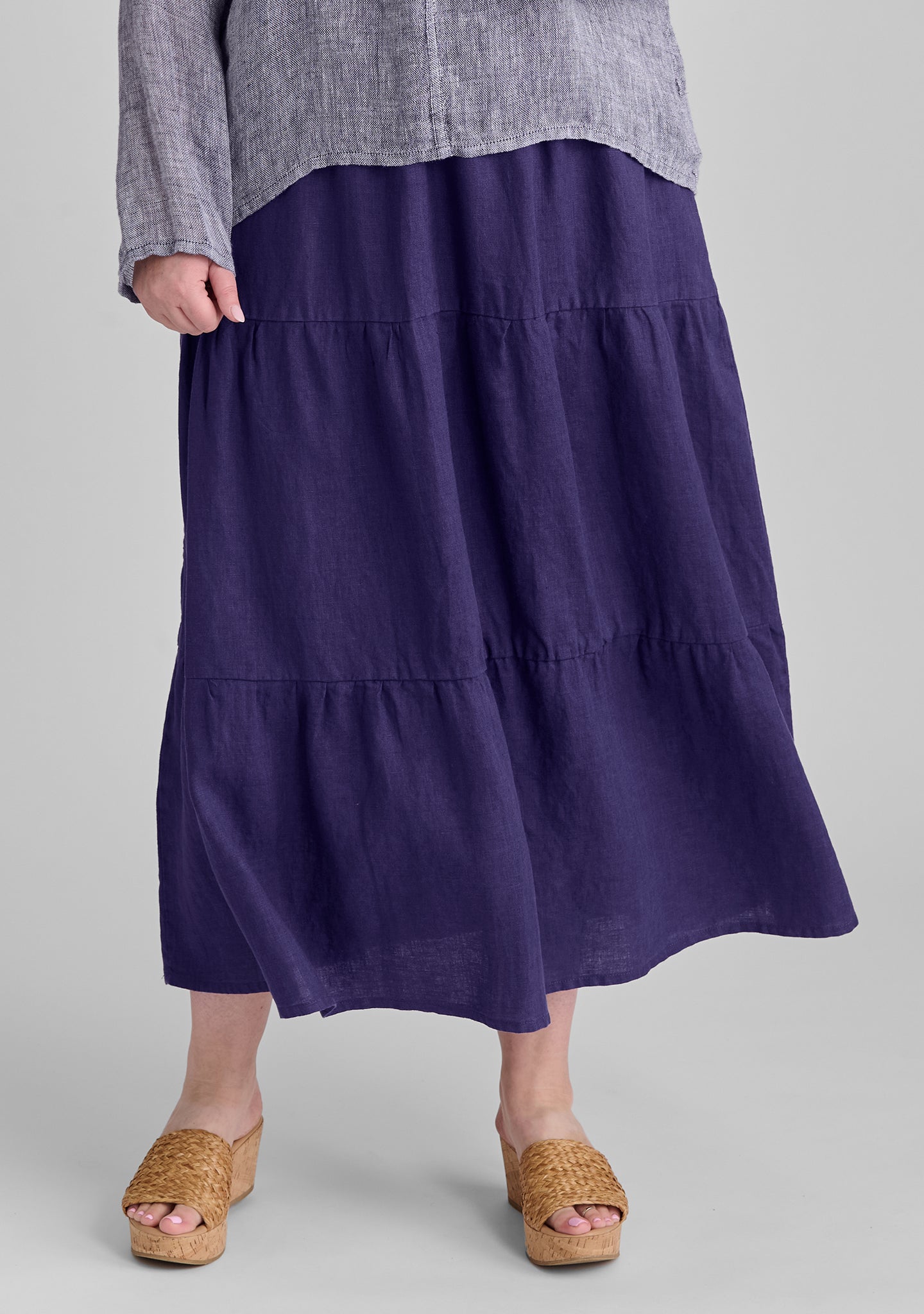 gaia skirt linen maxi skirt blue