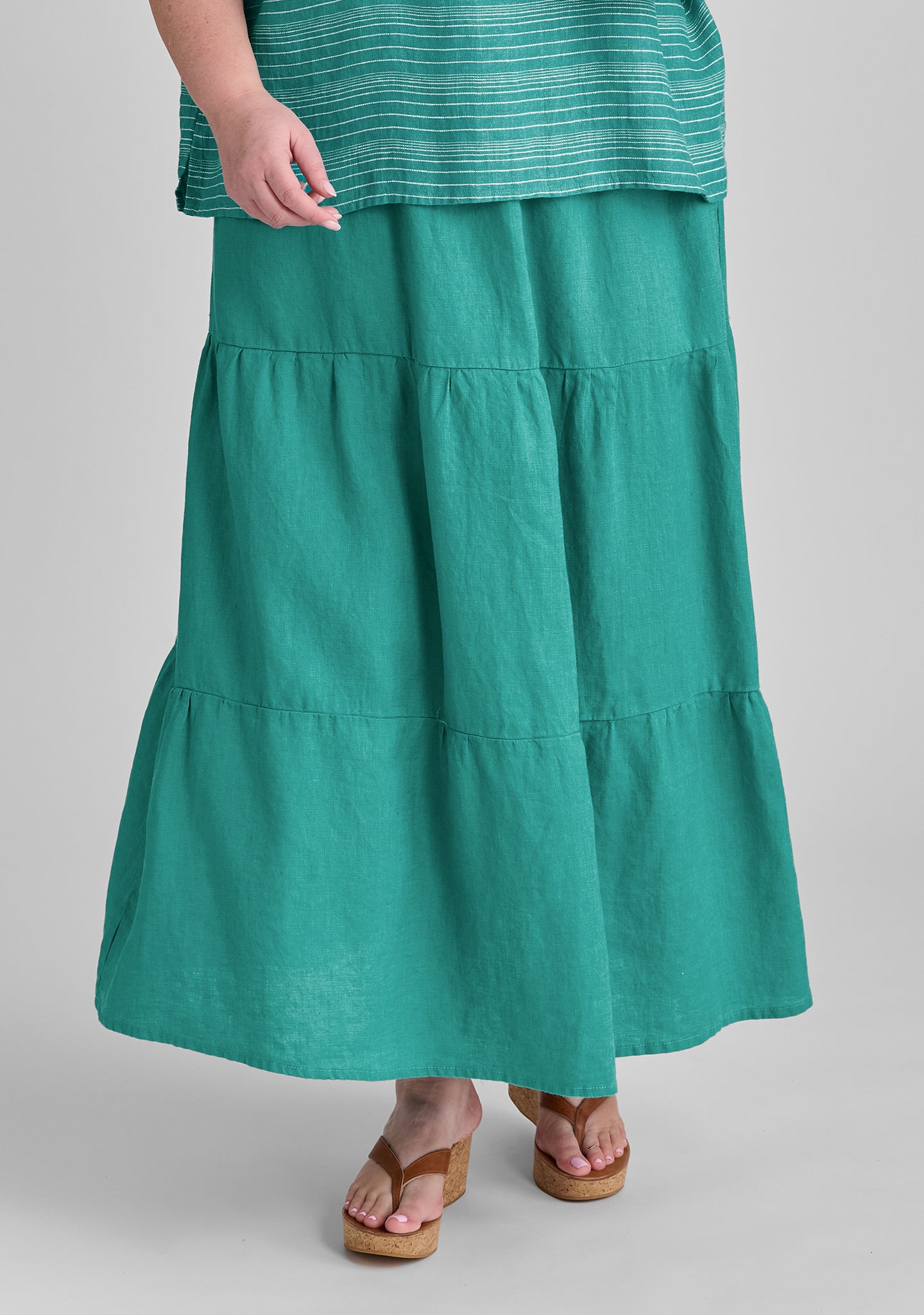 gaia skirt linen maxi skirt green