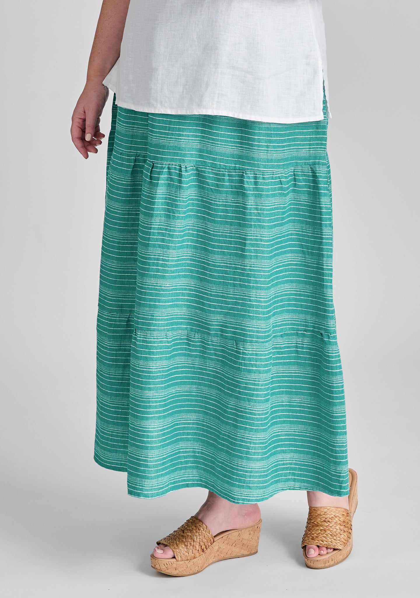 gaia skirt linen maxi skirt green