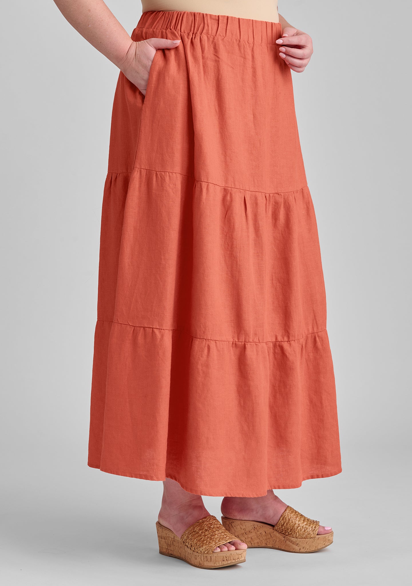 gaia skirt linen maxi skirt details