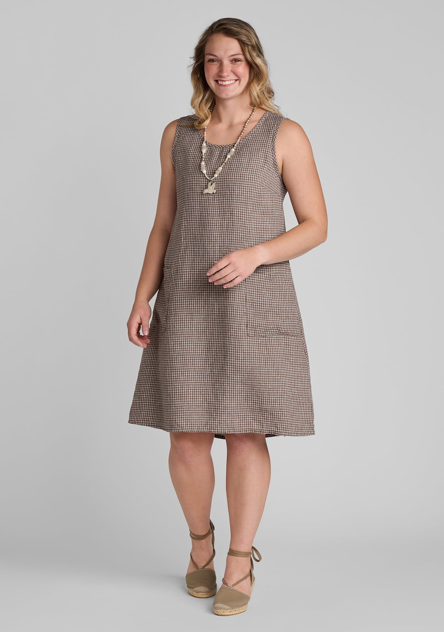 FLAX linen dress in brown
