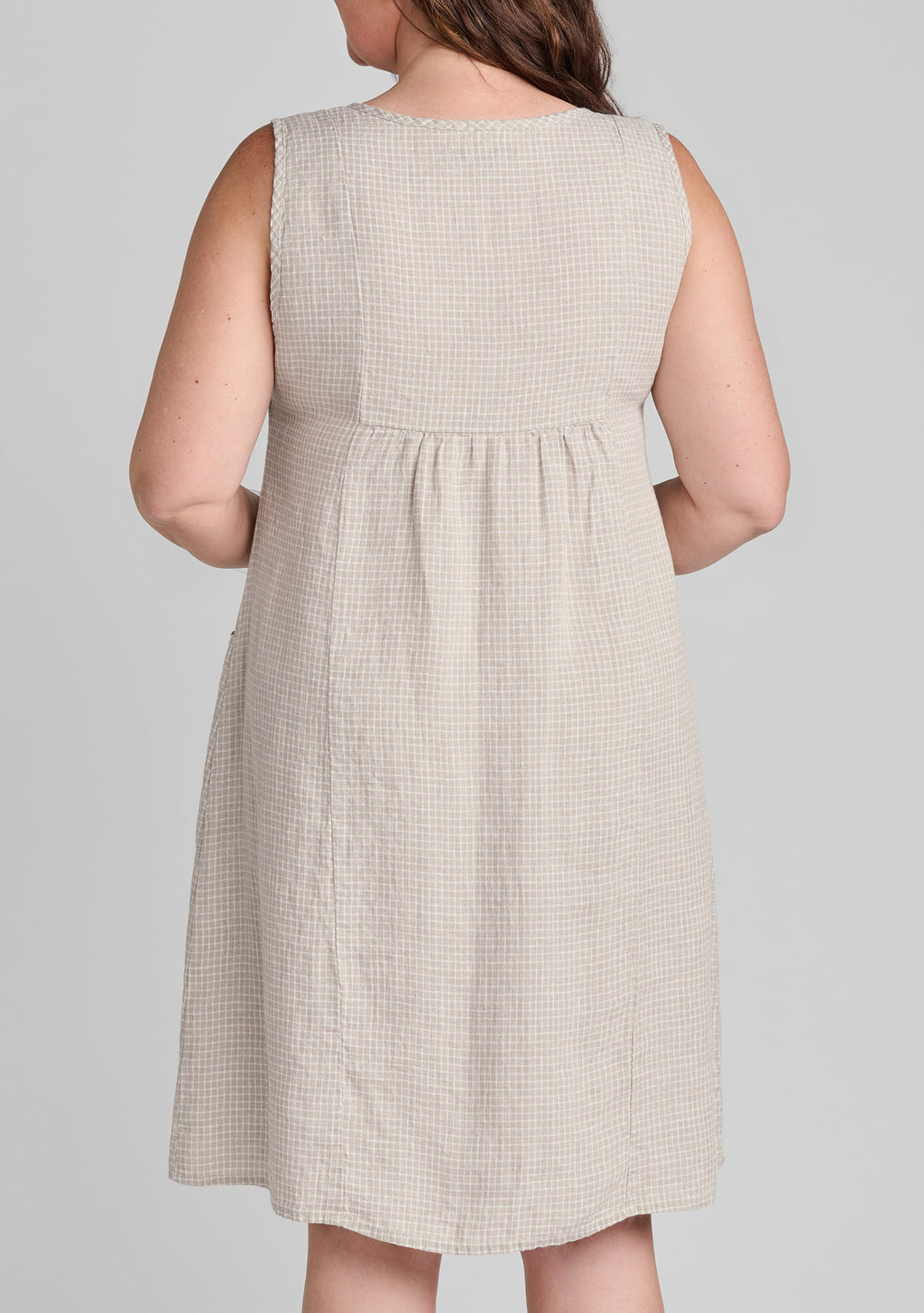 gathered back dress linen shift dress details