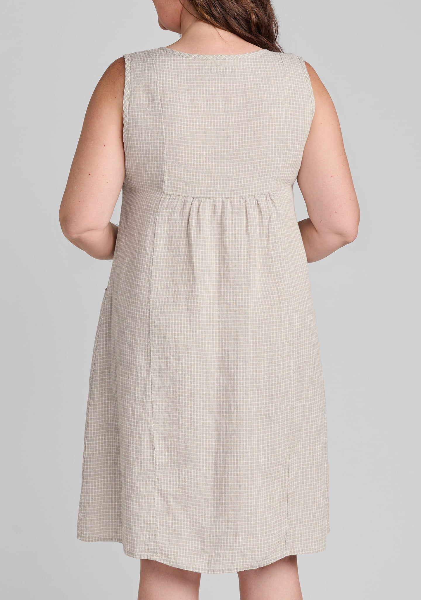 gathered back dress linen shift dress details