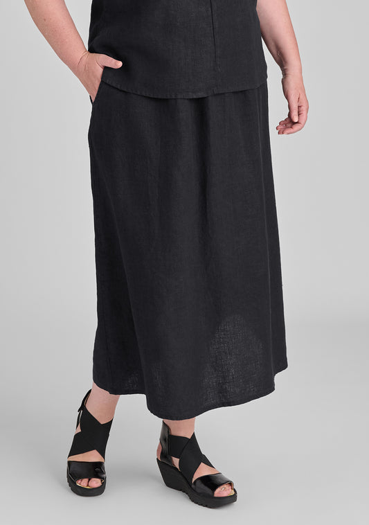 go to skirt linen maxi skirt black