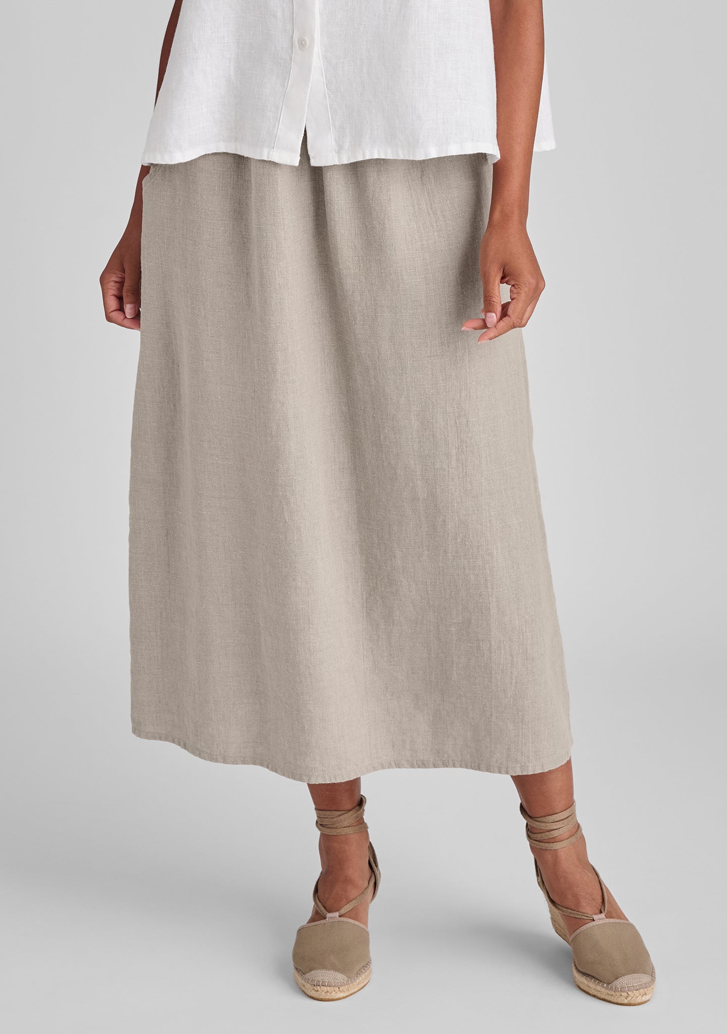 go to skirt linen maxi skirt natural