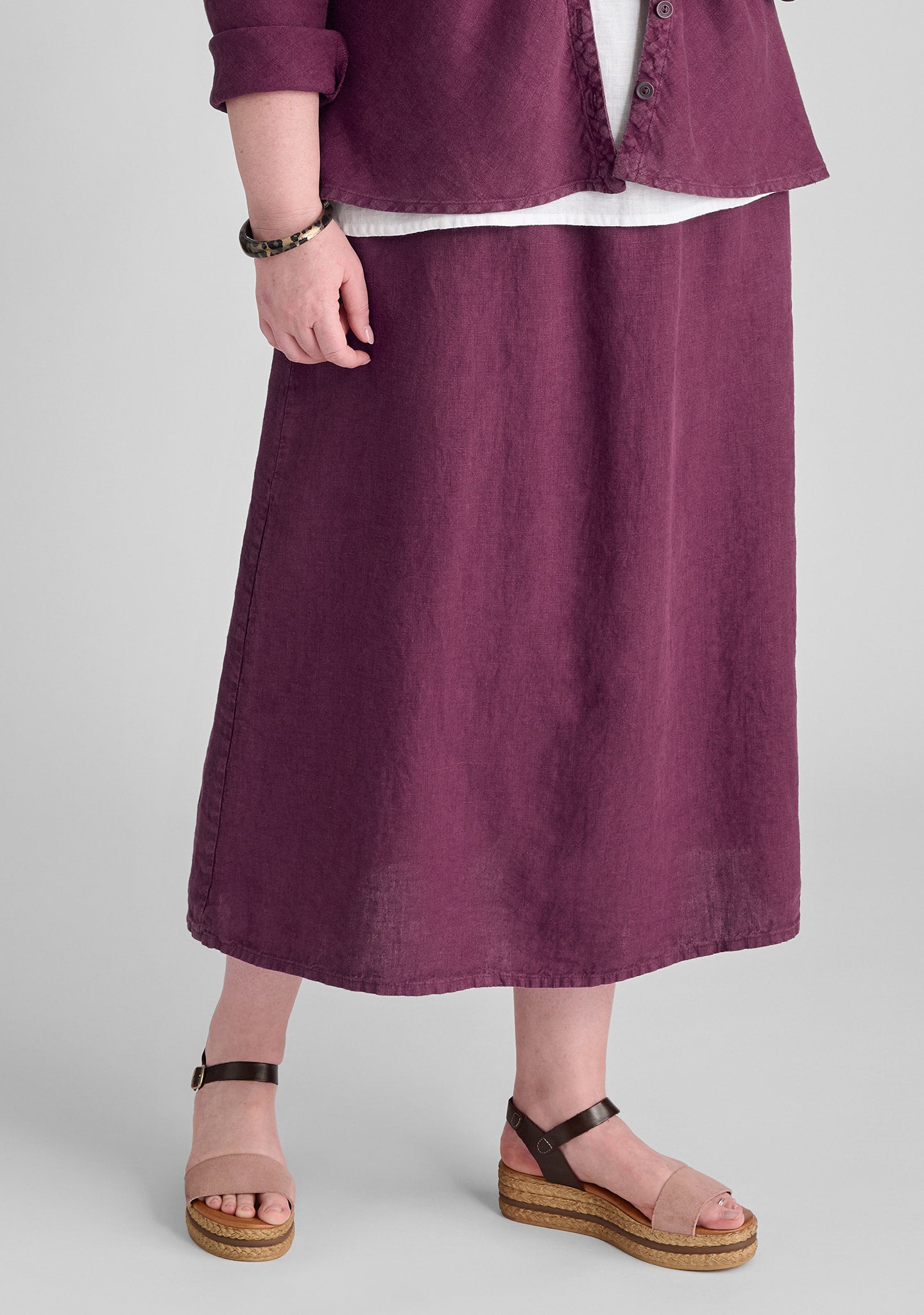 go to skirt linen maxi skirt purple