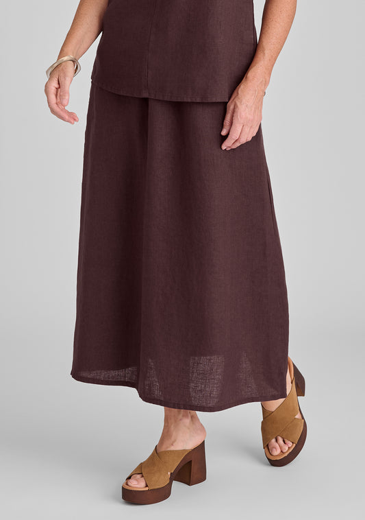 go to skirt linen maxi skirt brown