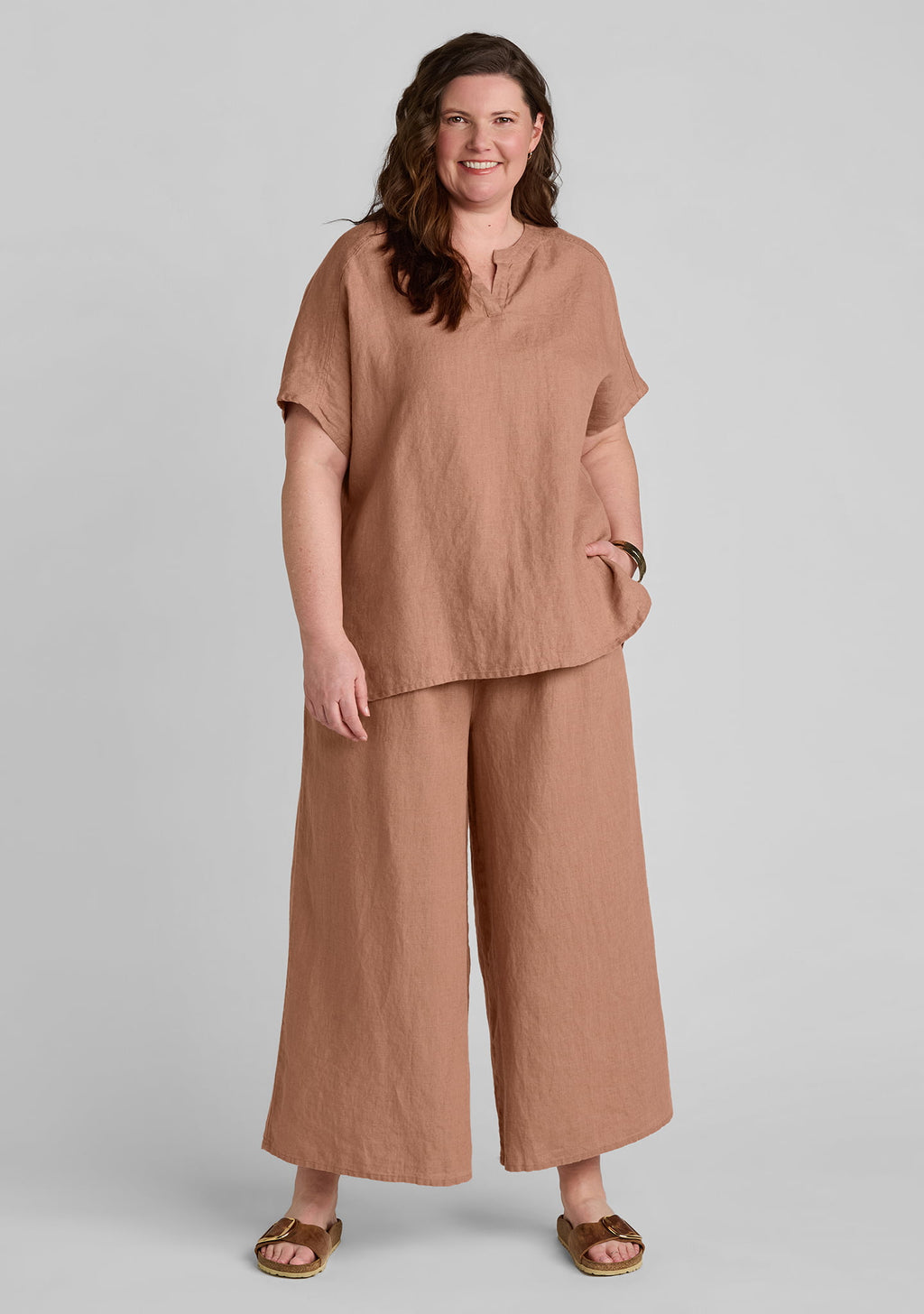 graceful blouse linen pullover details