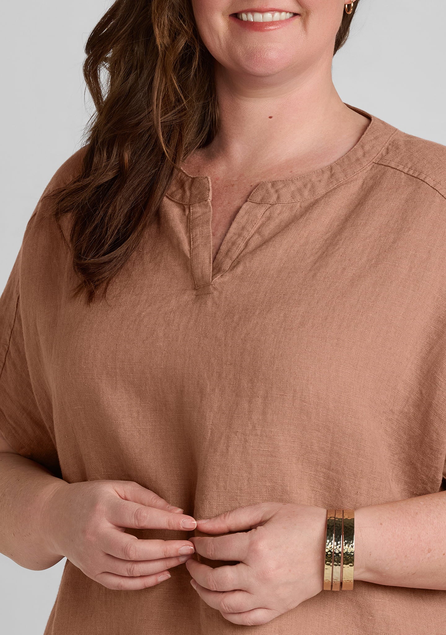 graceful blouse linen pullover details