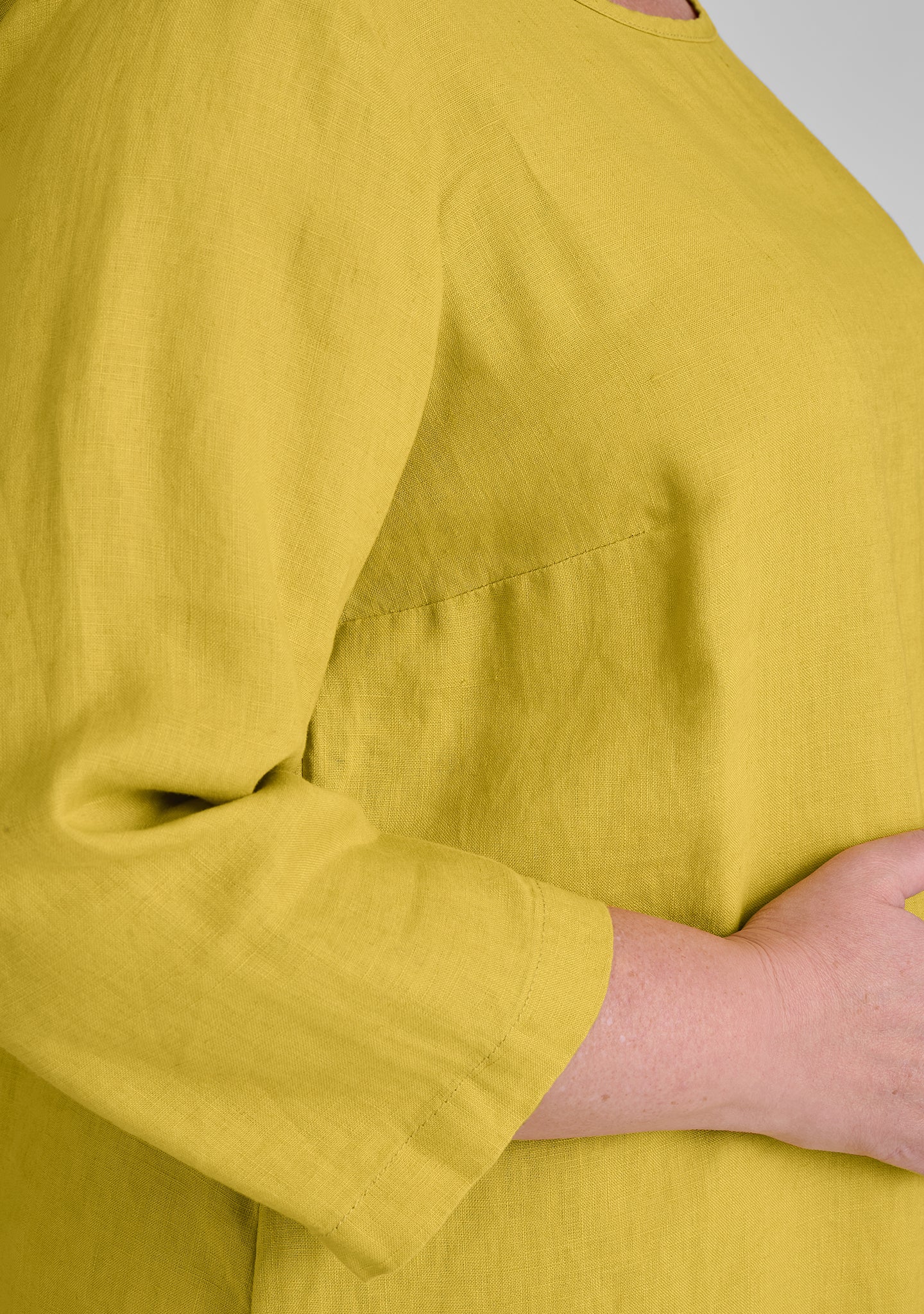 yellow long sleeve shift dress Happy Gathers Dress - Linen Shift Dress
