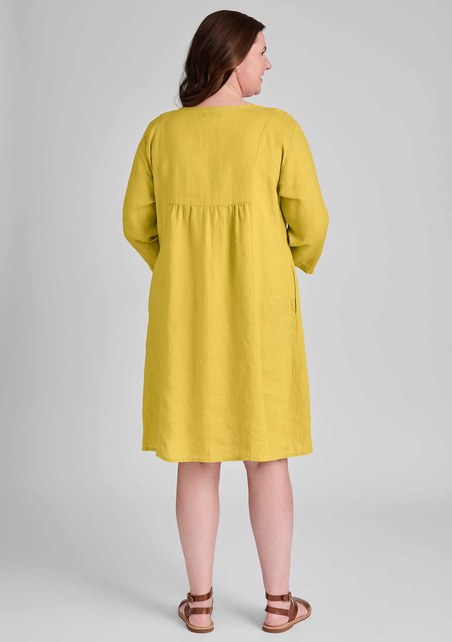 happy gathers dress linen shift dress details