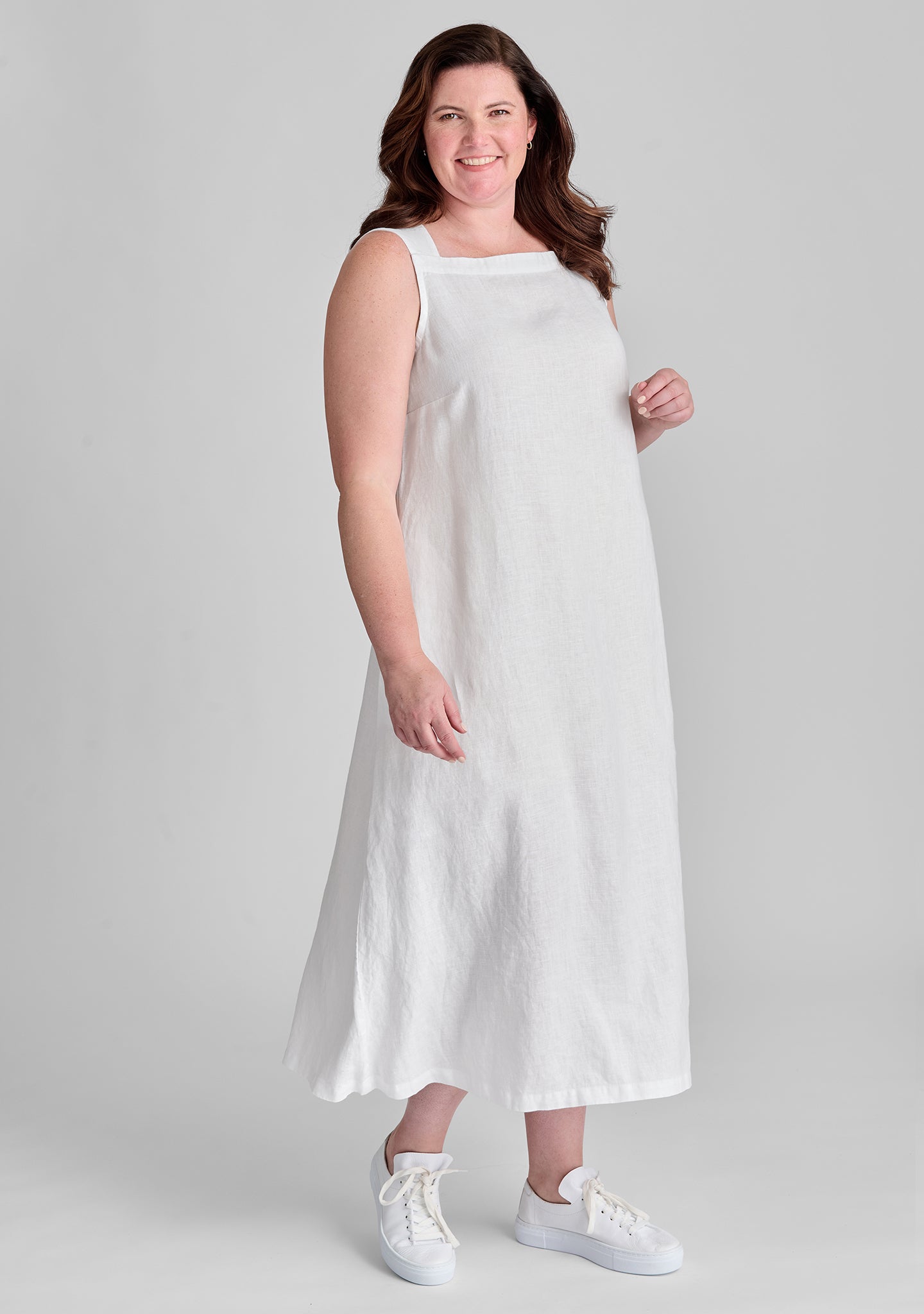 harlow dress linen maxi dress white