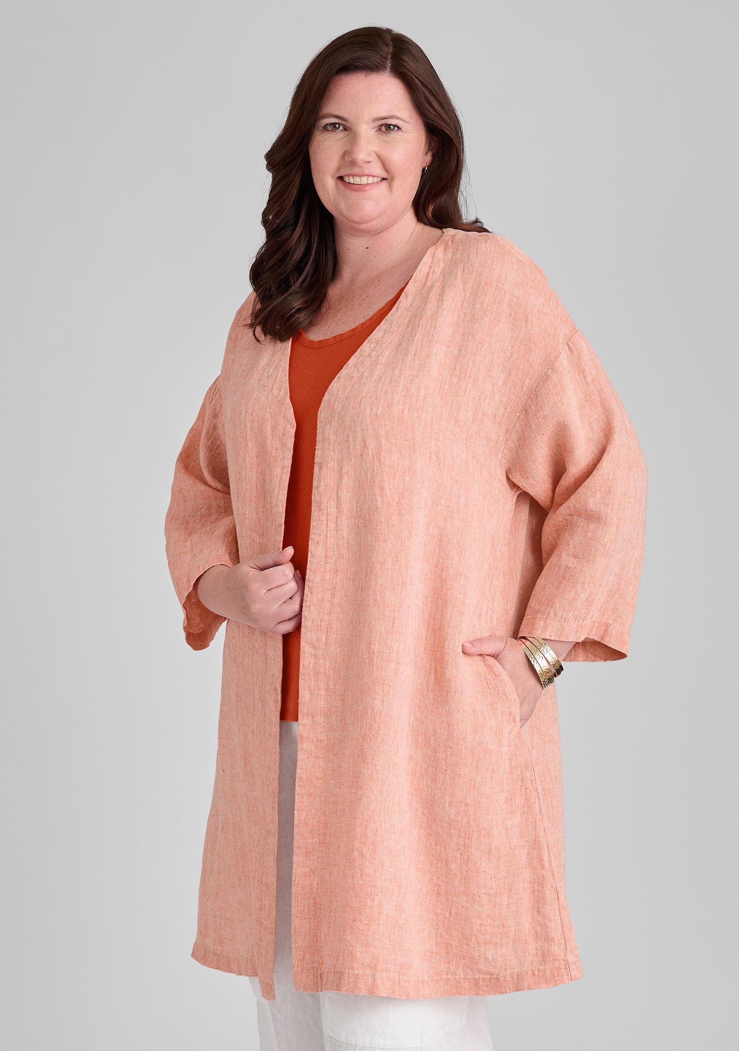 harmony jacket linen jacket orange