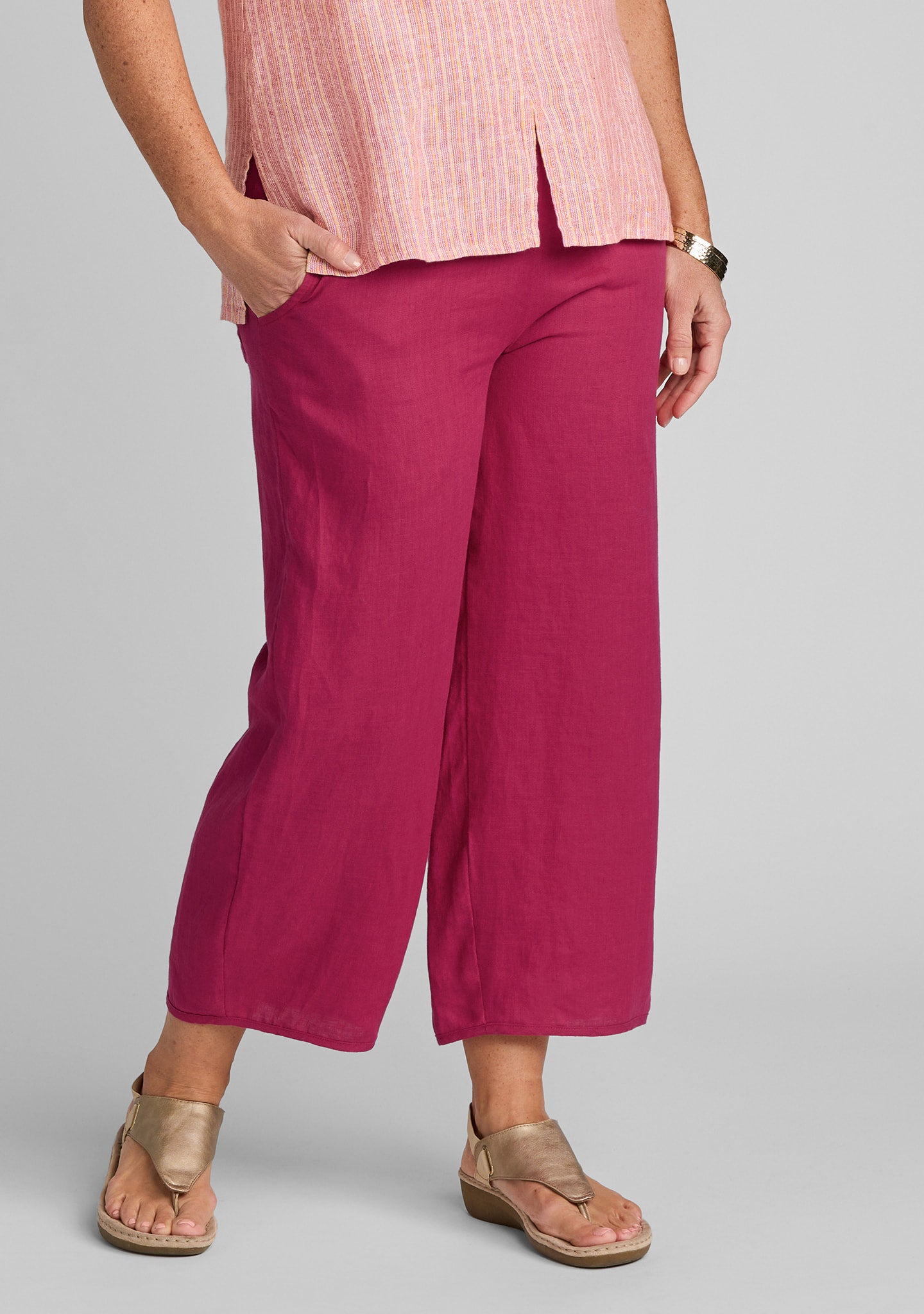 Hip Hop Floods - Linen Pants - Fuchsia