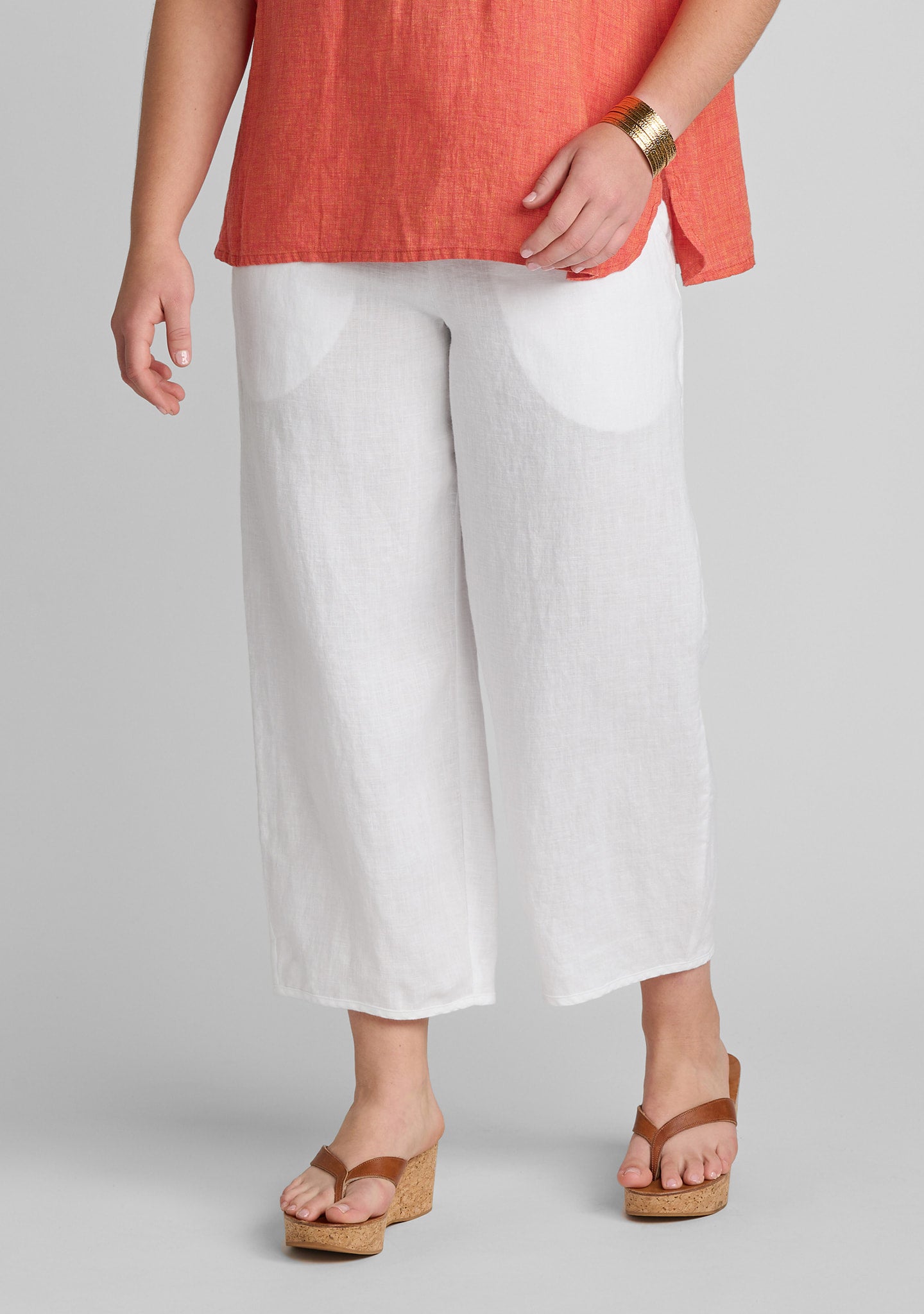 hip hop floods linen pants white
