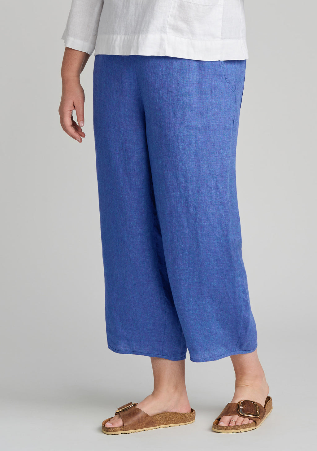 hip hop floods linen pants blue