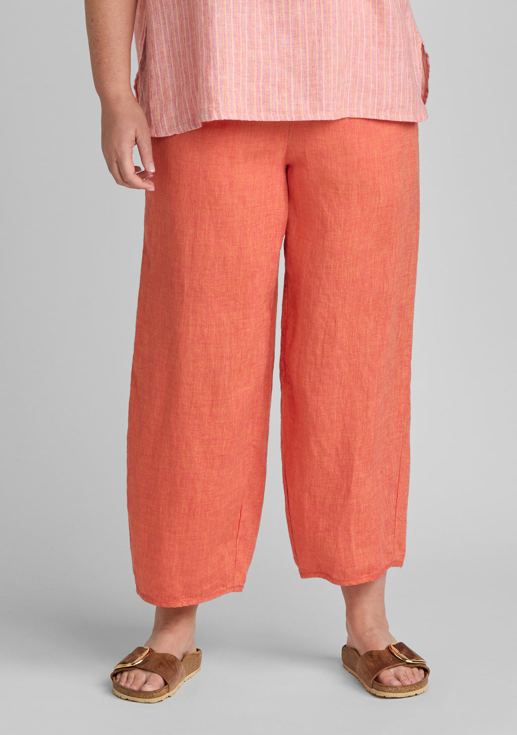 hip hop floods linen pants orange