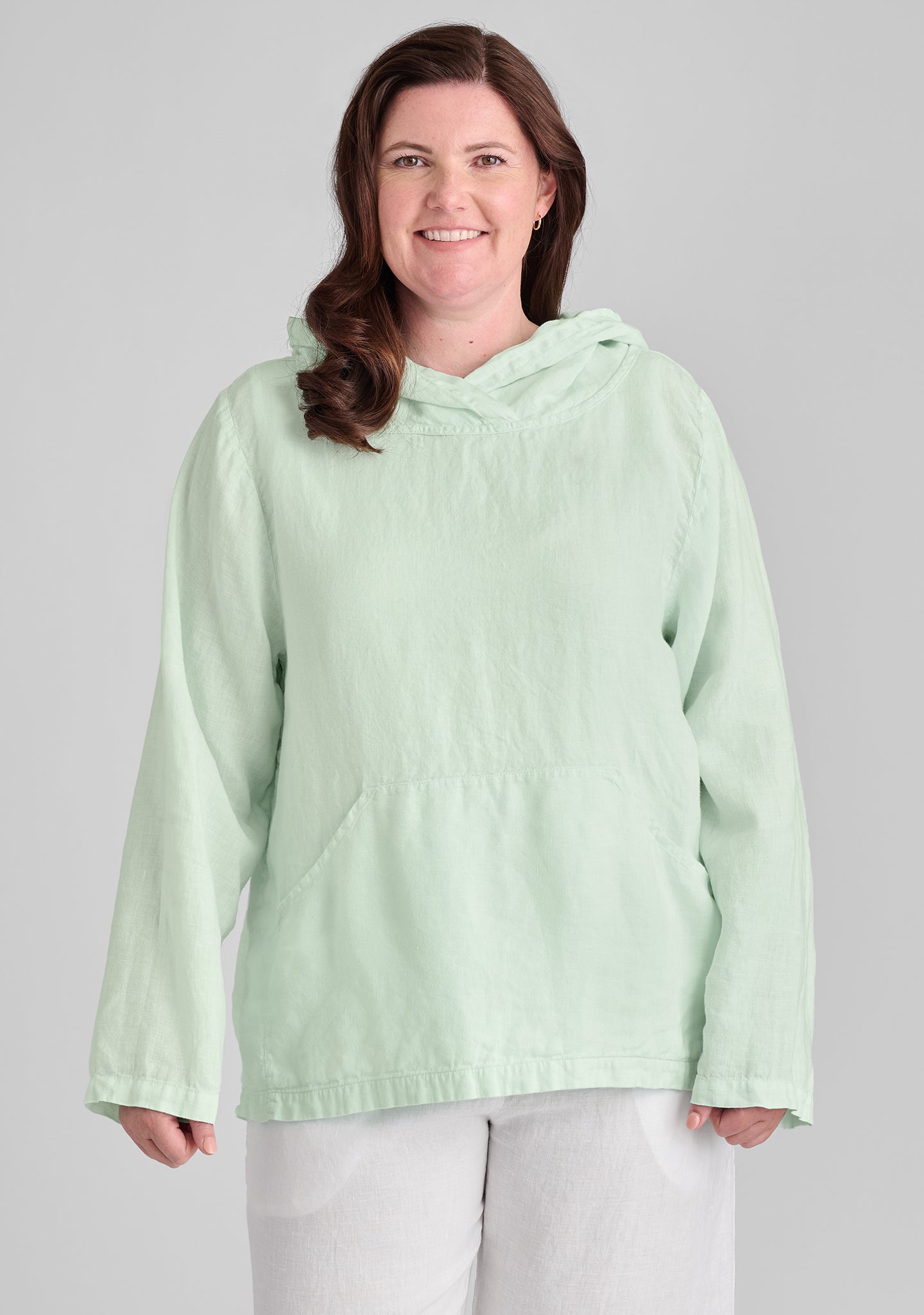 hoodie linen hooded shirt green