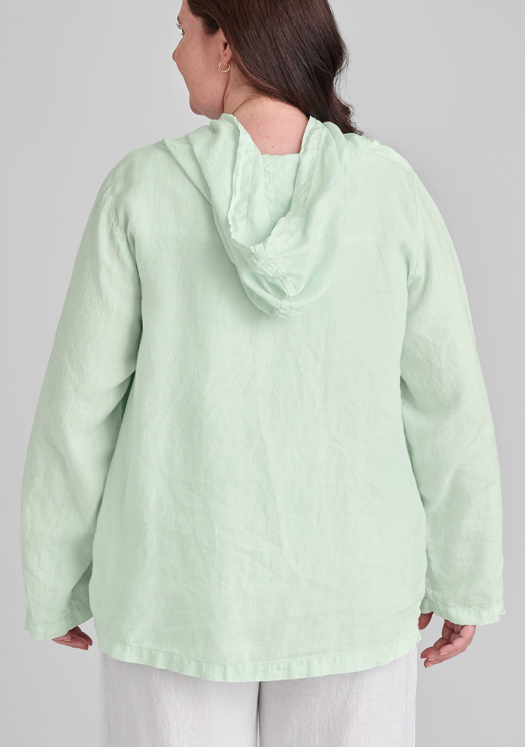 hoodie linen hooded shirt details