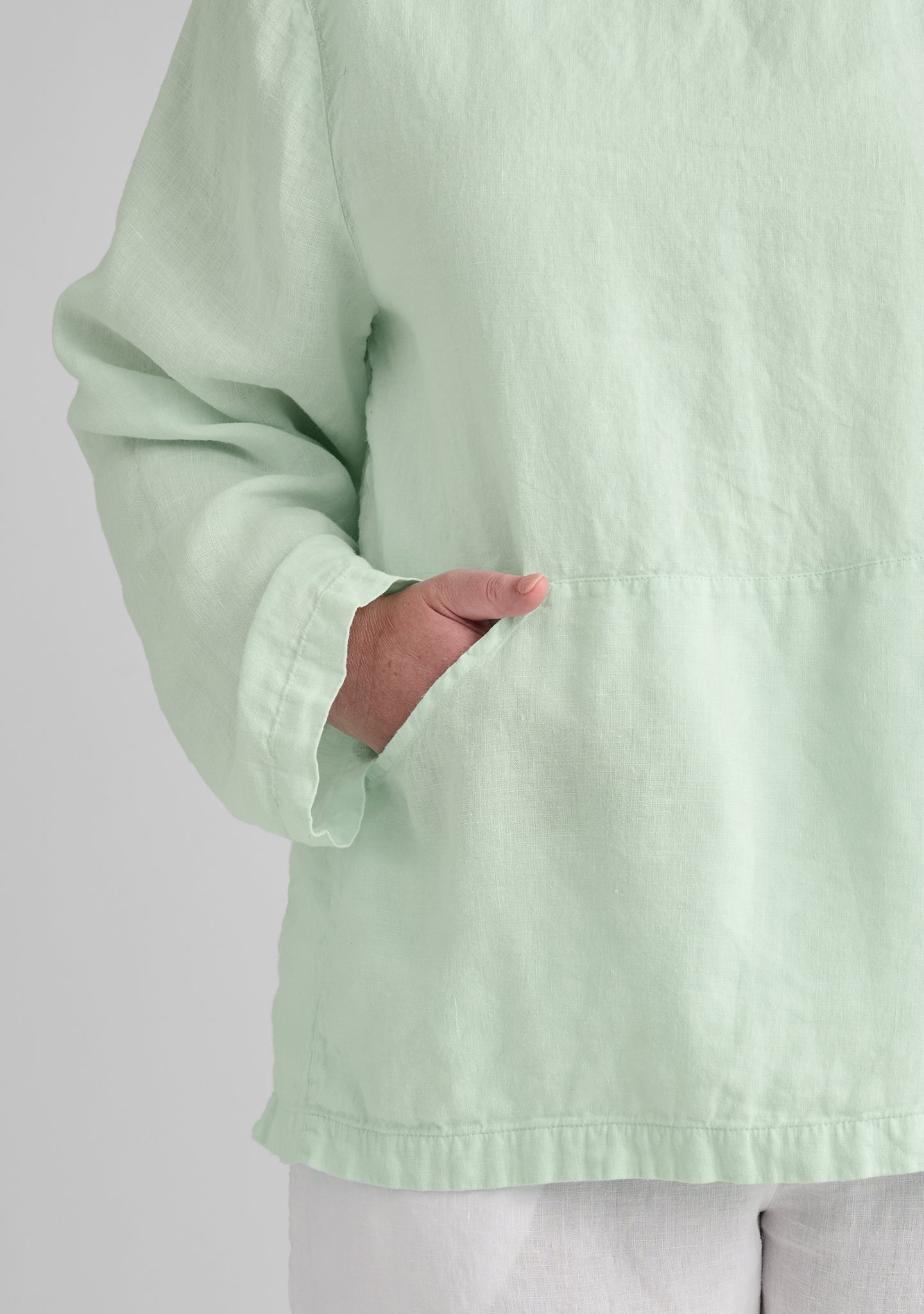 hoodie linen hooded shirt details