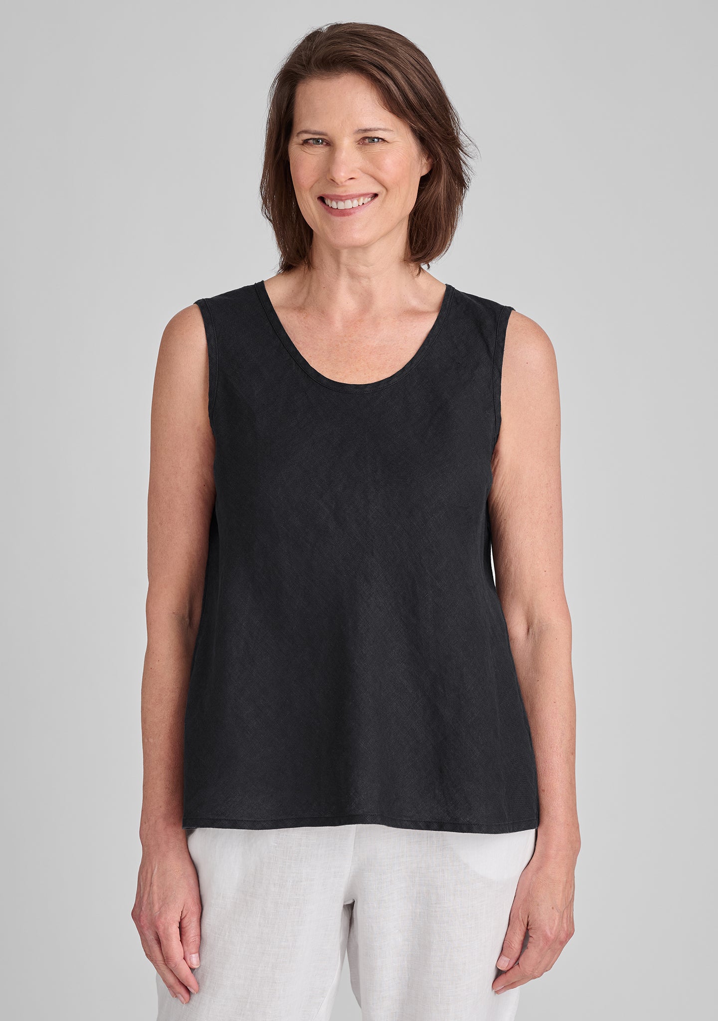 Jasmine Tank - Linen Tank - FINAL SALE - Black