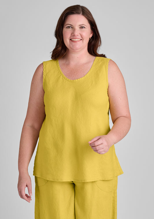 jasmine tank linen tank yellow