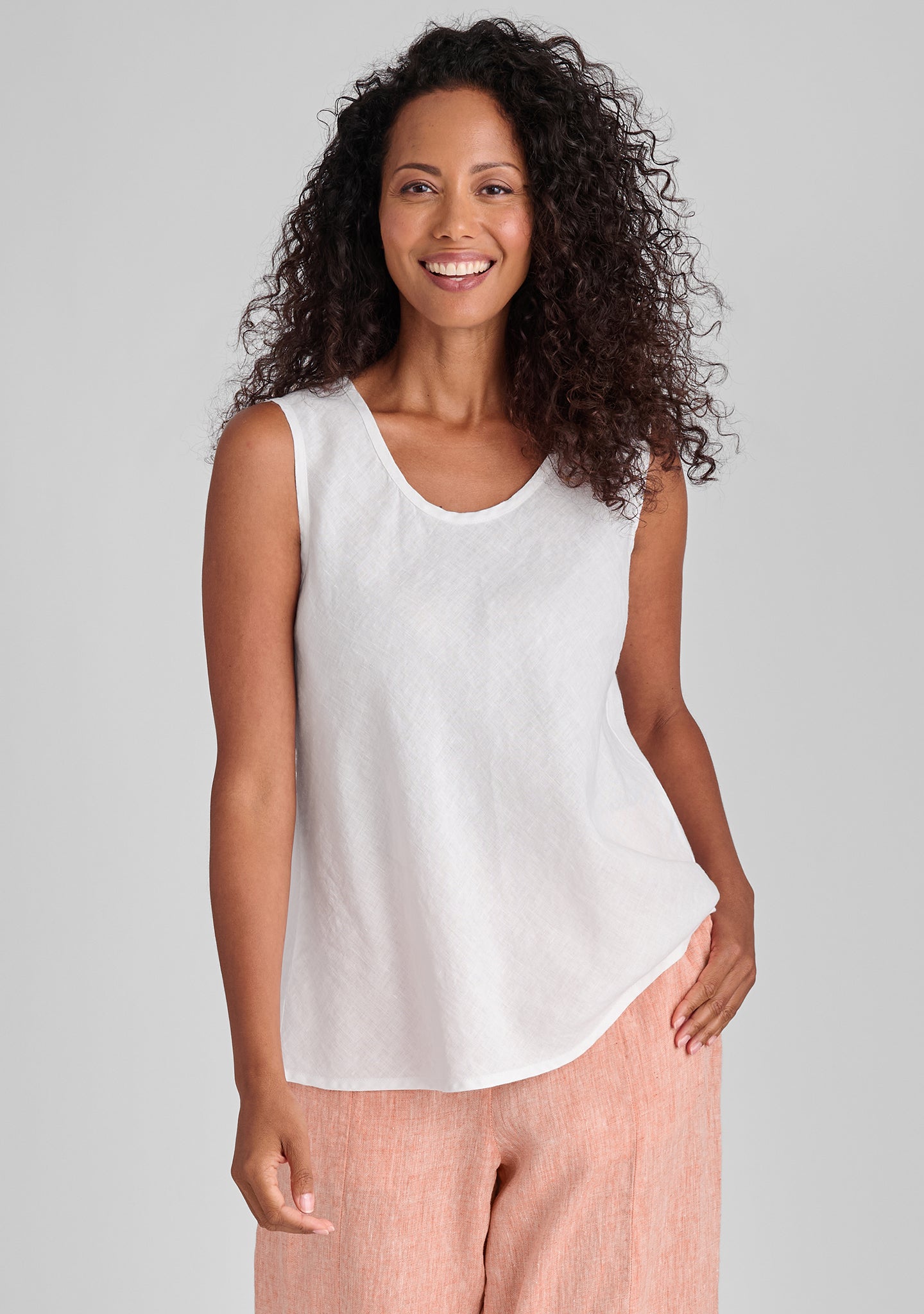 jasmine tank linen tank white