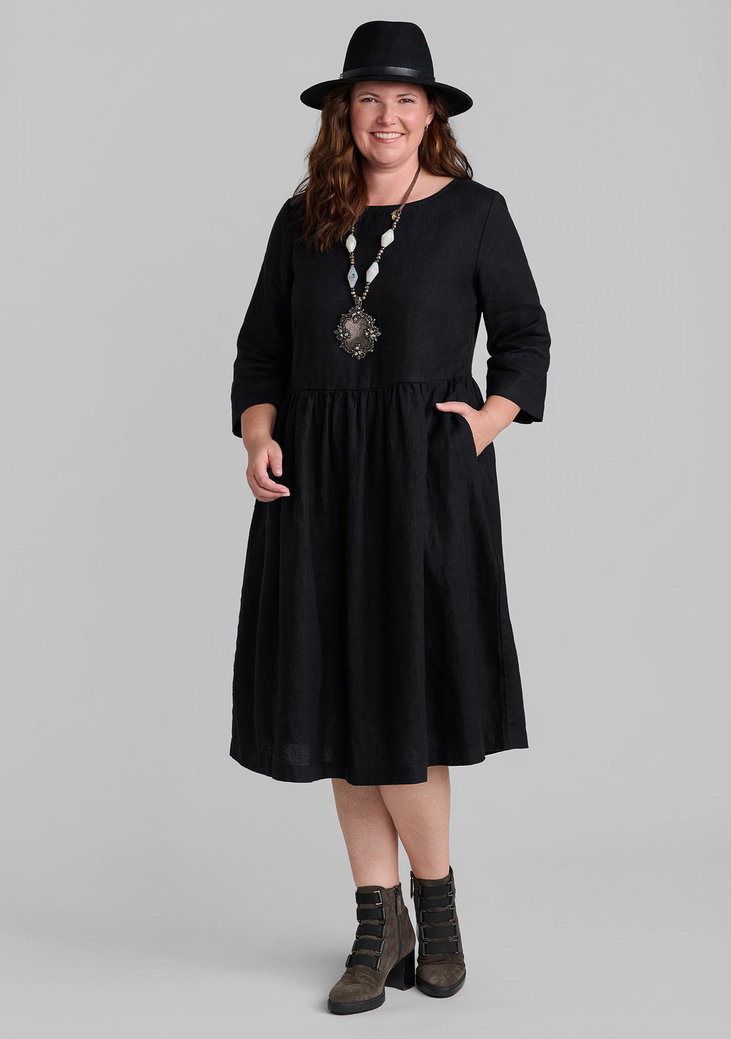 jolie dress linen dress black