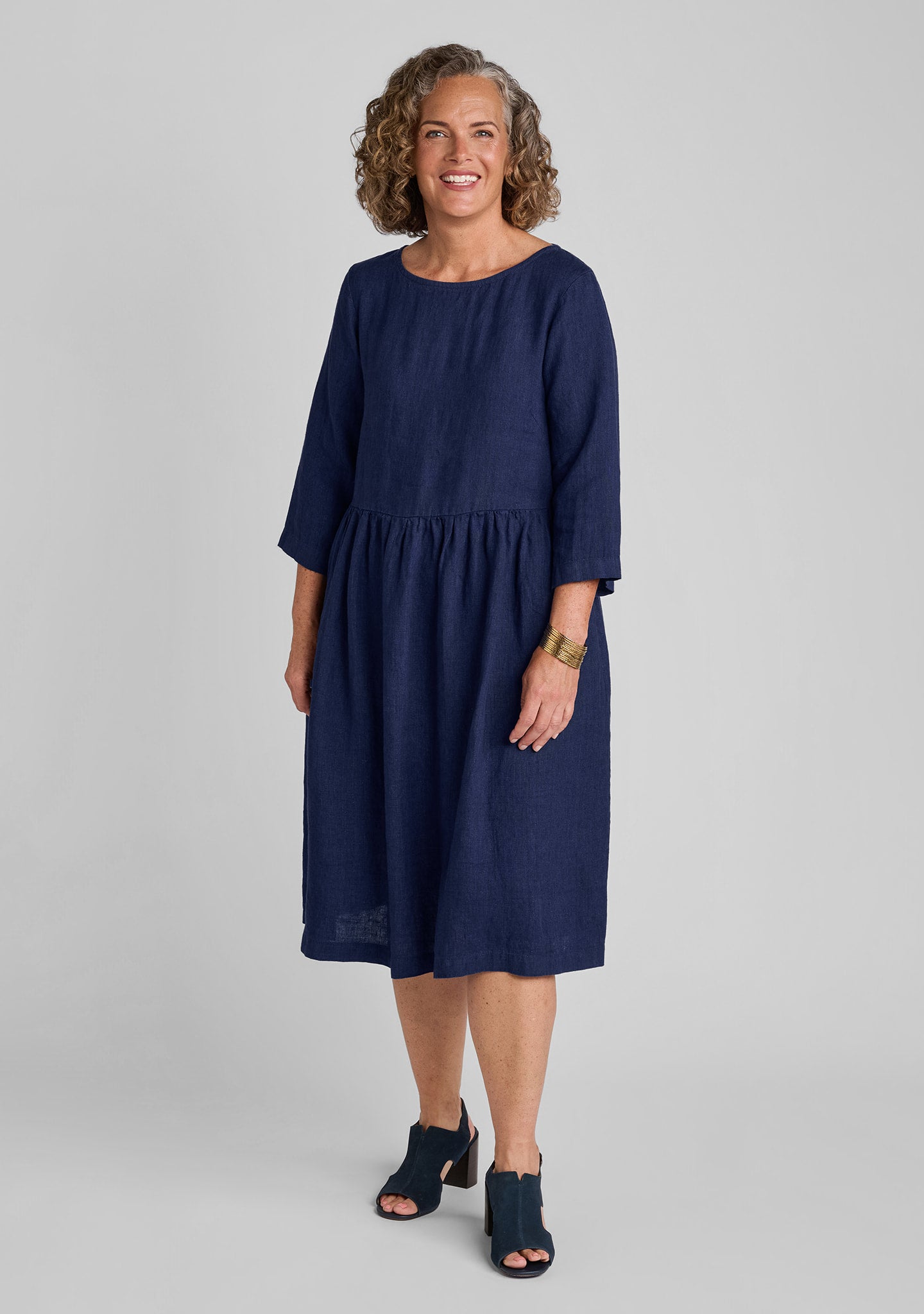 jolie dress linen dress blue