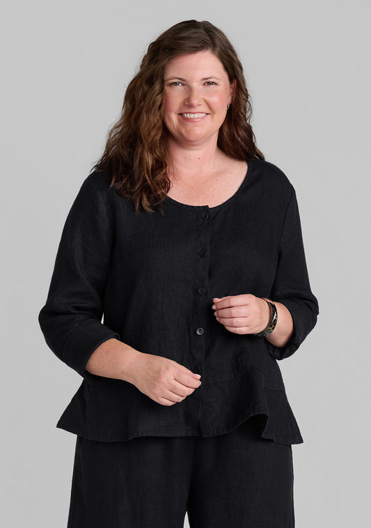 jolly jacket linen cardigan black