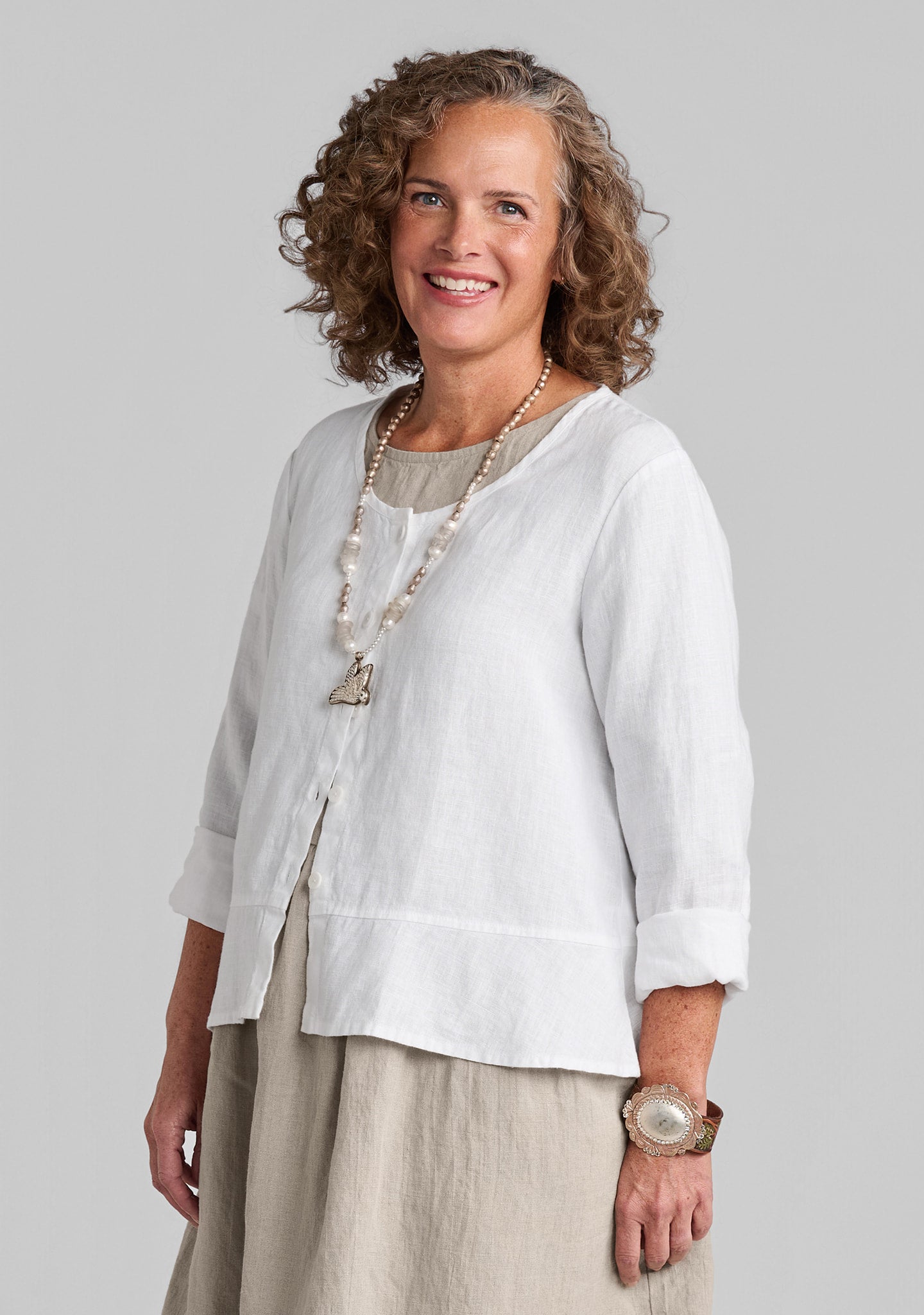 Jolly Jacket - Linen Cardigan - White