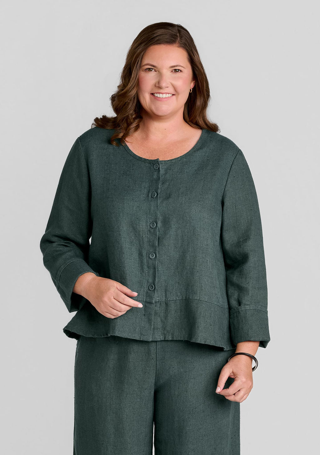 jolly jacket linen cardigan green