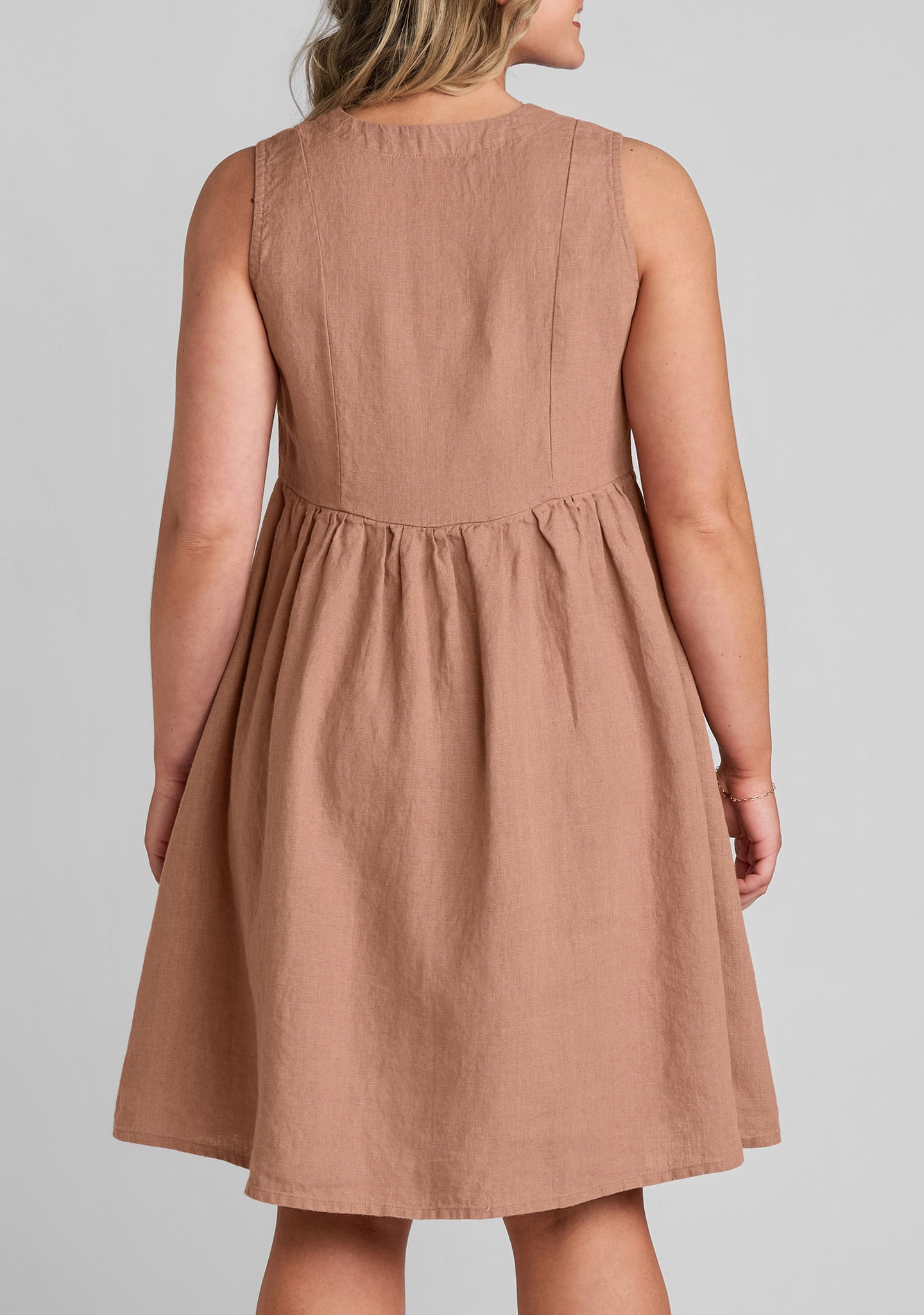 Joyful Dress - Sleeveless Linen Dress Porcelain / S Joyful Dress - Sleeveless Linen Dress Porcelain / S