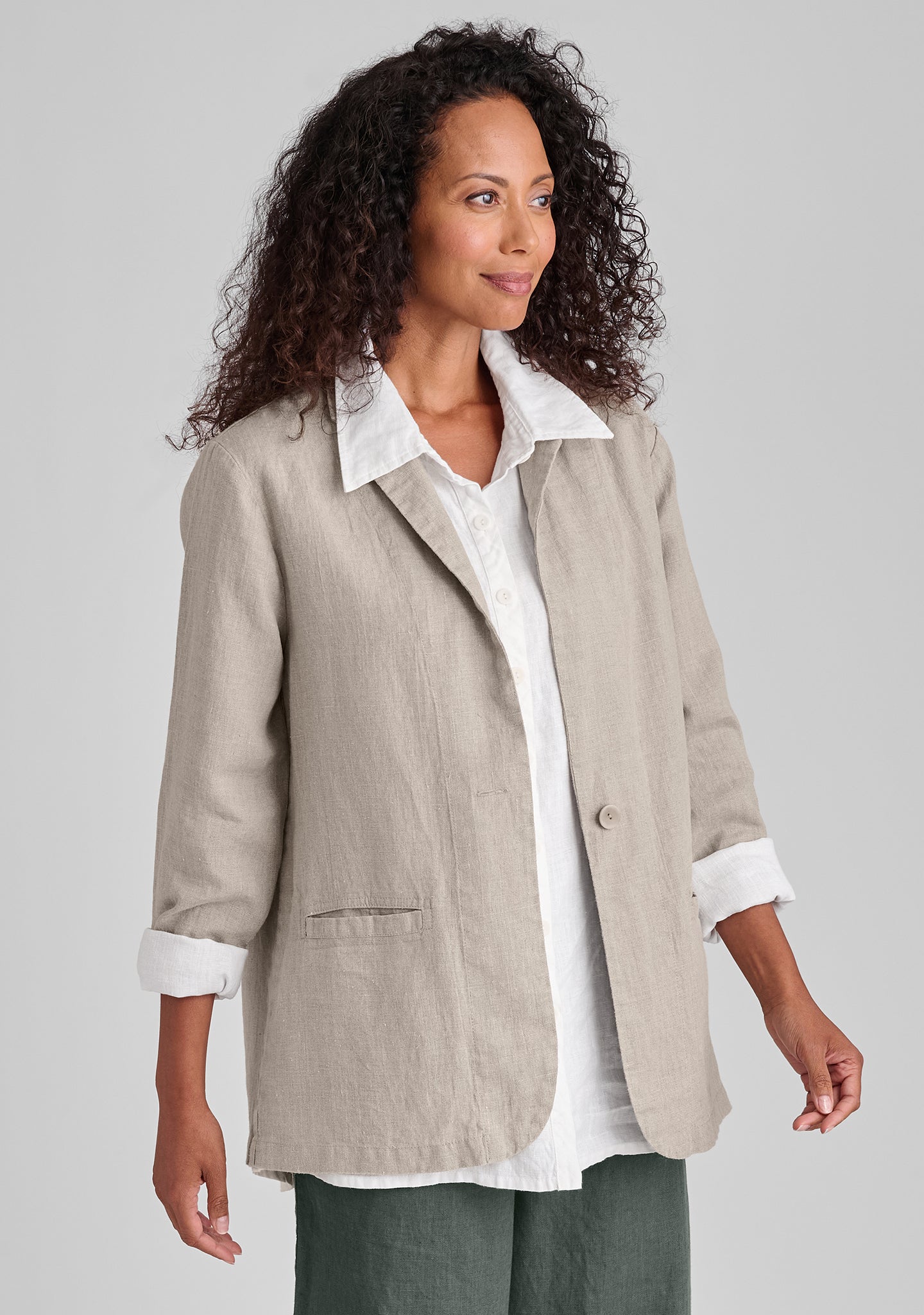 kates blazer linen jacket natural