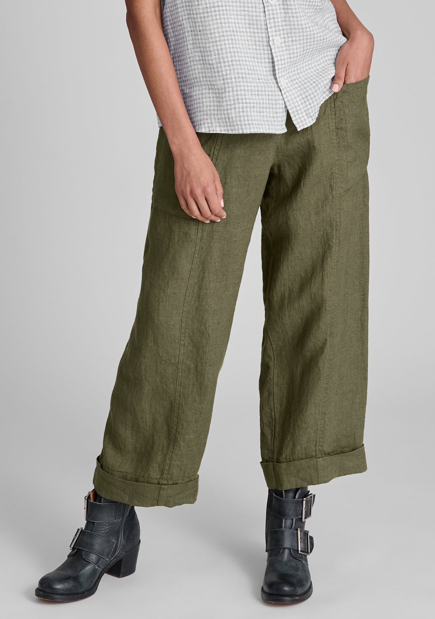 keen pant linen drawstring pants green