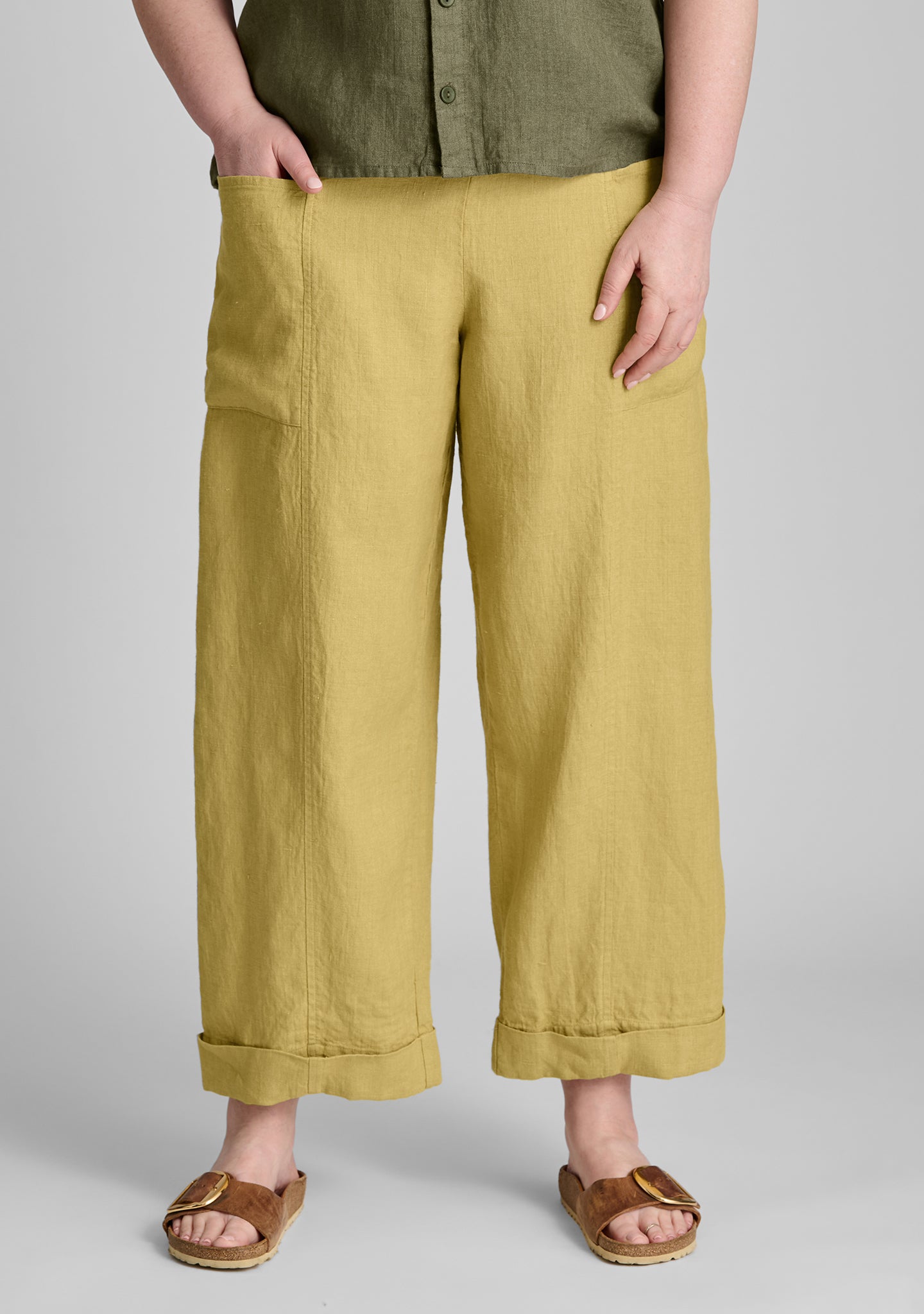 keen pant linen drawstring pants yellow