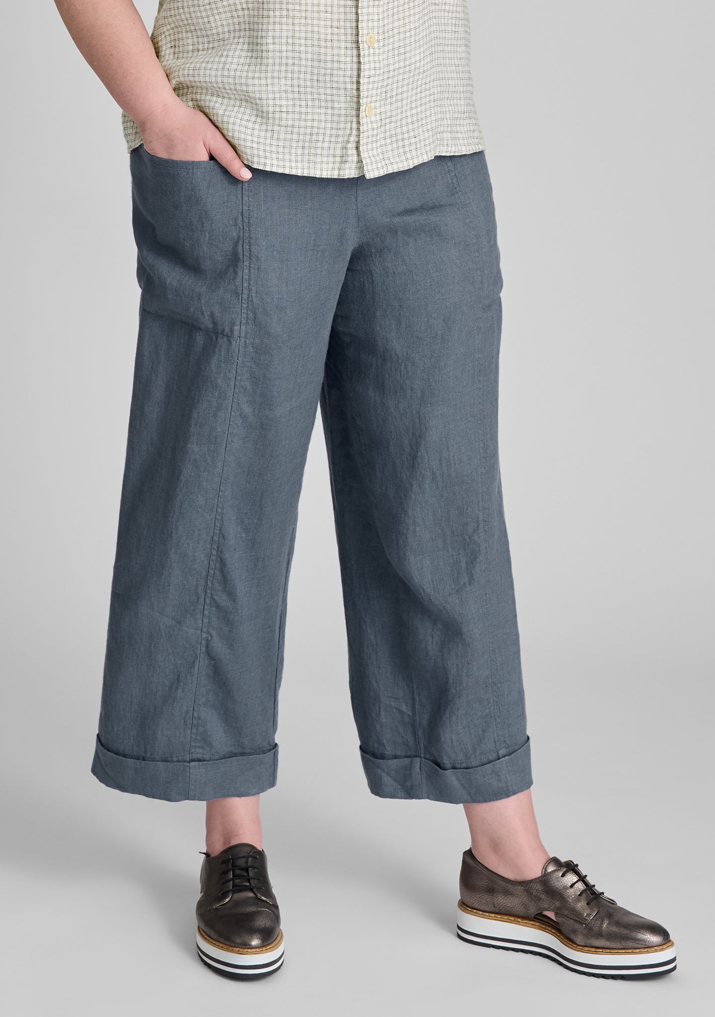 keen pant linen drawstring pants blue